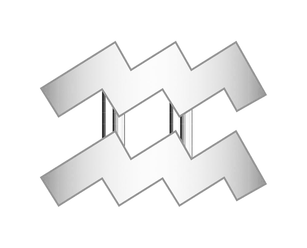 Aquarius Mini Zodiac Icon - Silver-Blues Comming