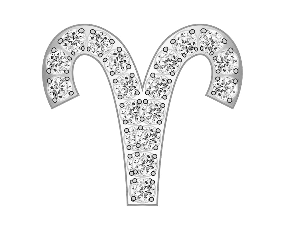 Ariess Zodiac Icon - Pavé Silver-Blues Comming