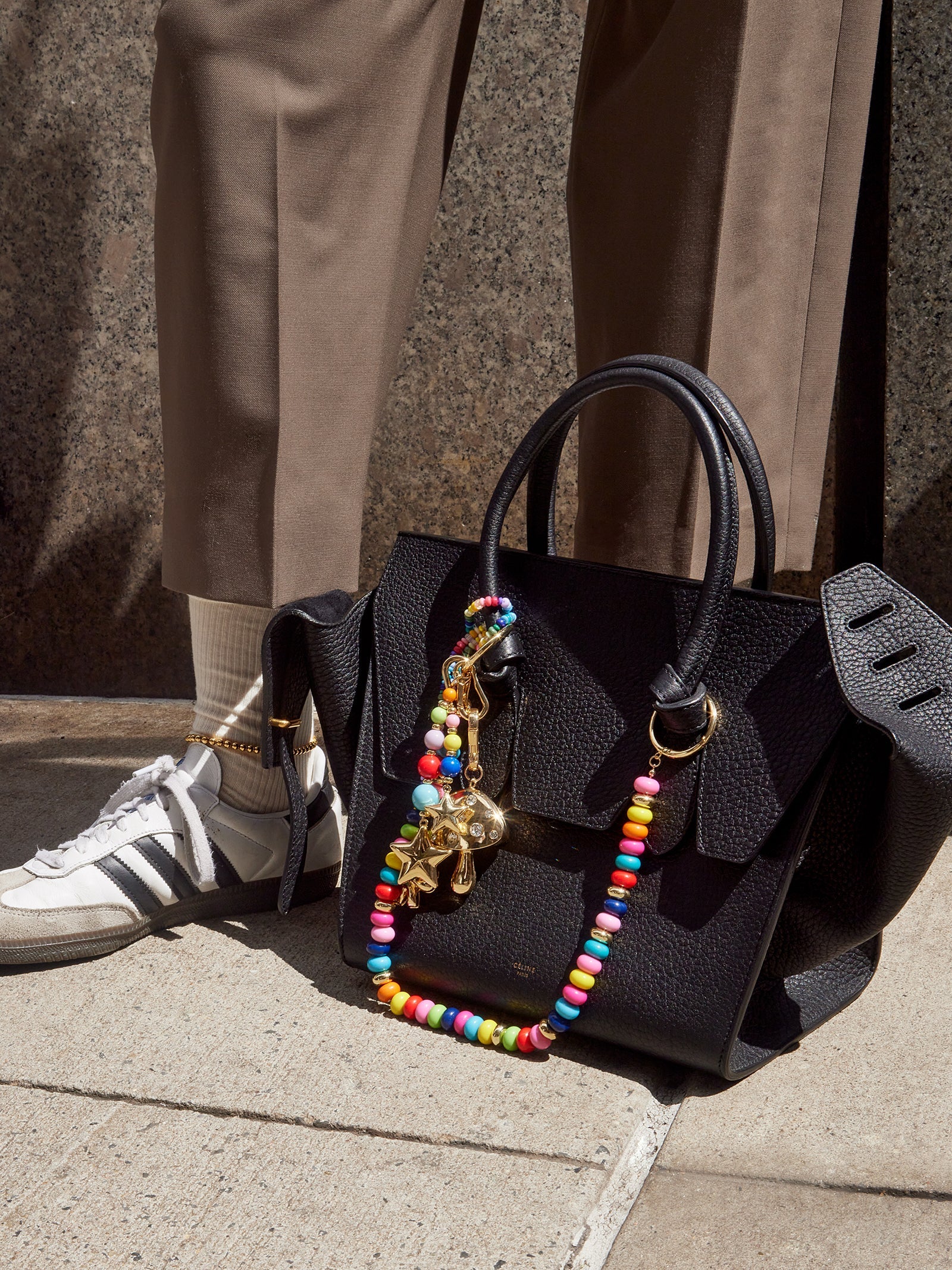 Flying Colors Bag Charm - Gold/Multi-Blues Comming