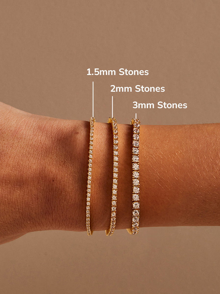 Billie Gold Tennis Bracelet - Gold Plated Brass-Blues Comming