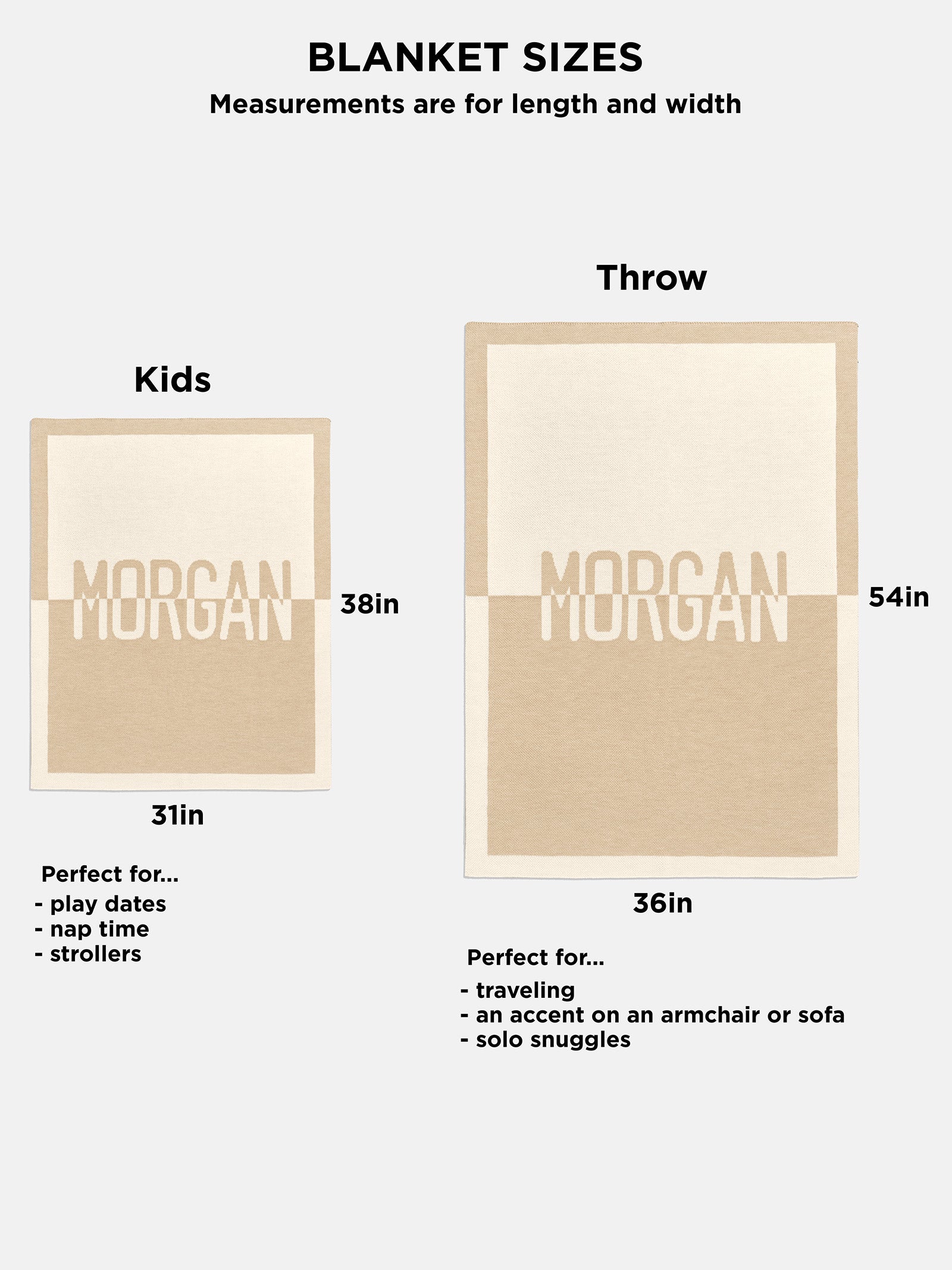 Initial Here Custom Blanket - Gray/Camel-Blues Comming