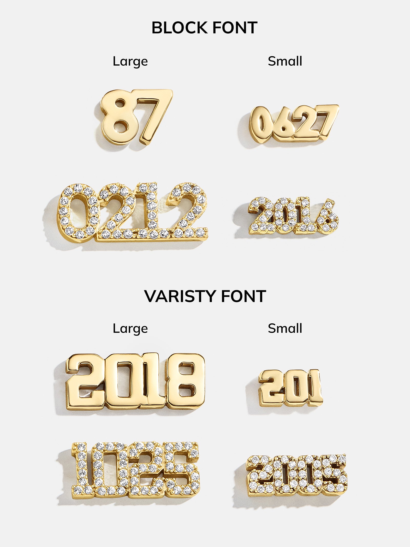 18K Gold Varsity Font Custom Number Bracelet - Varsity Font Numbers-Blues Comming