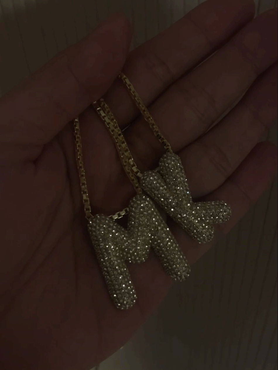 Bubble Initial Necklace-Blues Comming