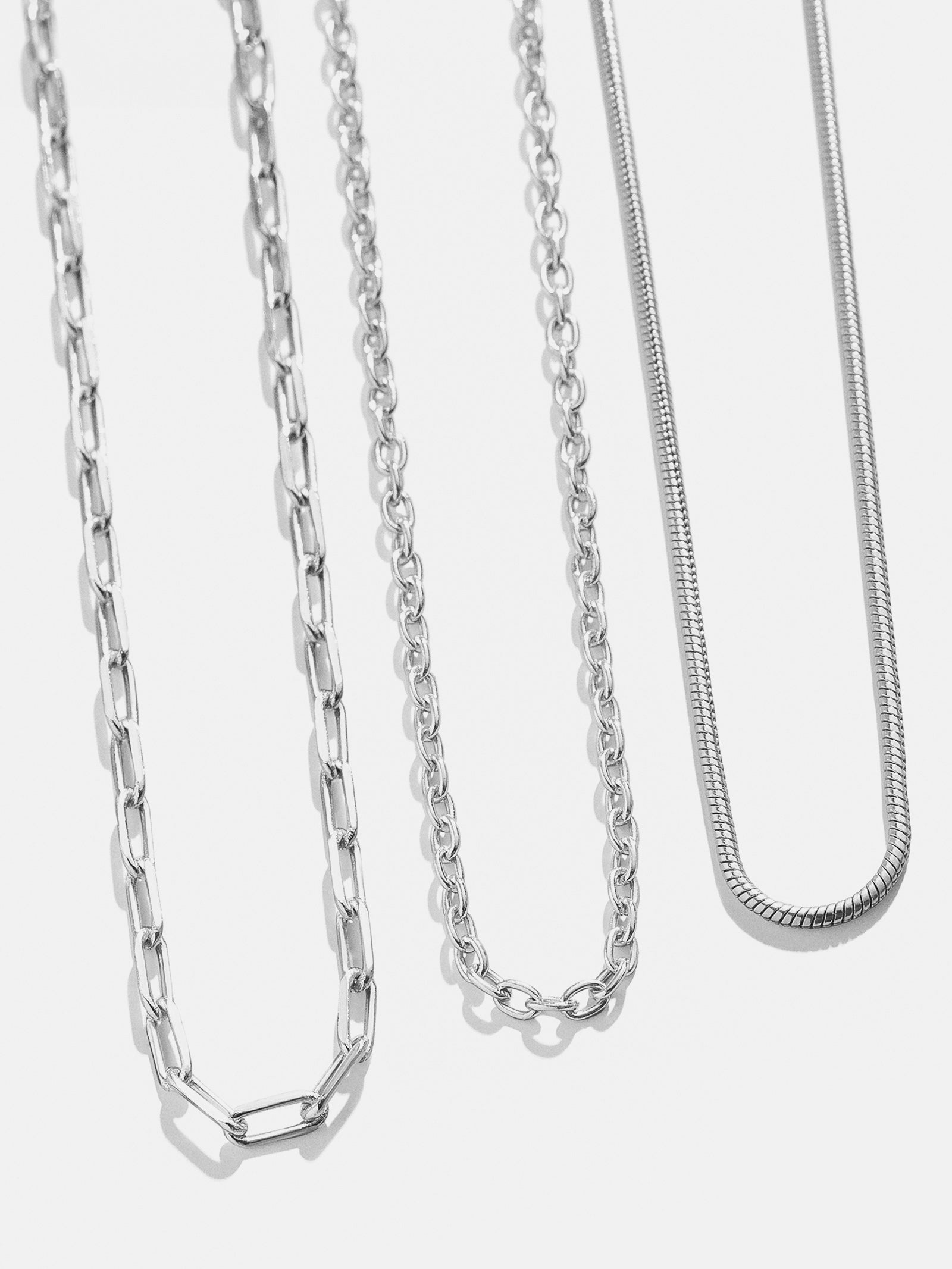 Cluster Charm Necklace Chain - Silver Paperclip Chain-Blues Comming