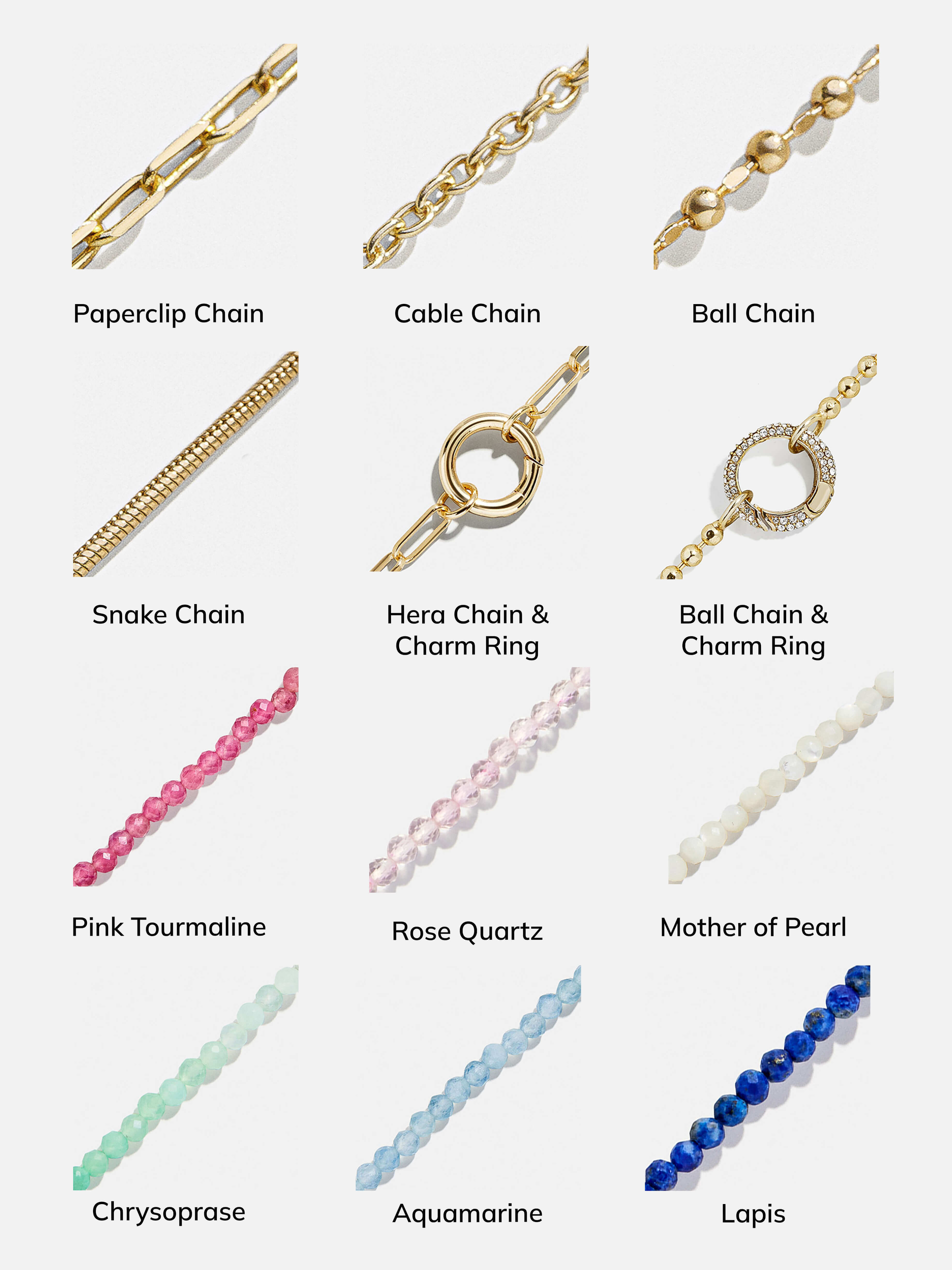 Cluster Charm Necklace - Ball Chain & Charm Ring-Blues Comming