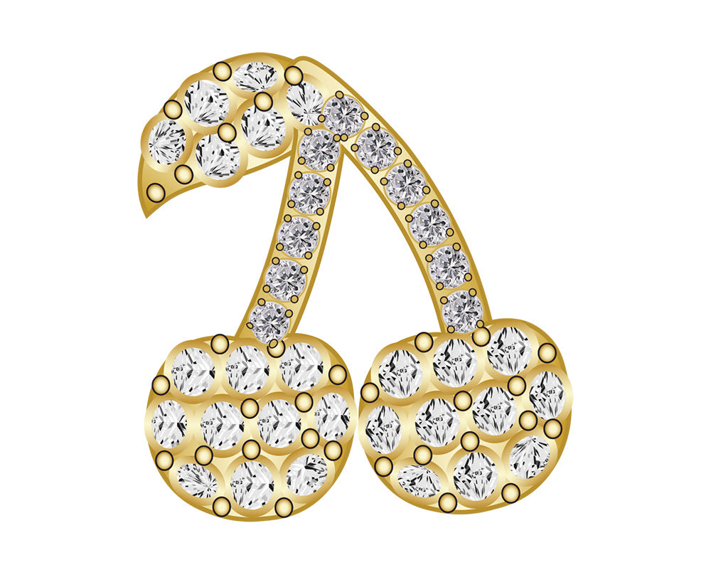 Cherry Icon - Pavé Gold-Blues Comming