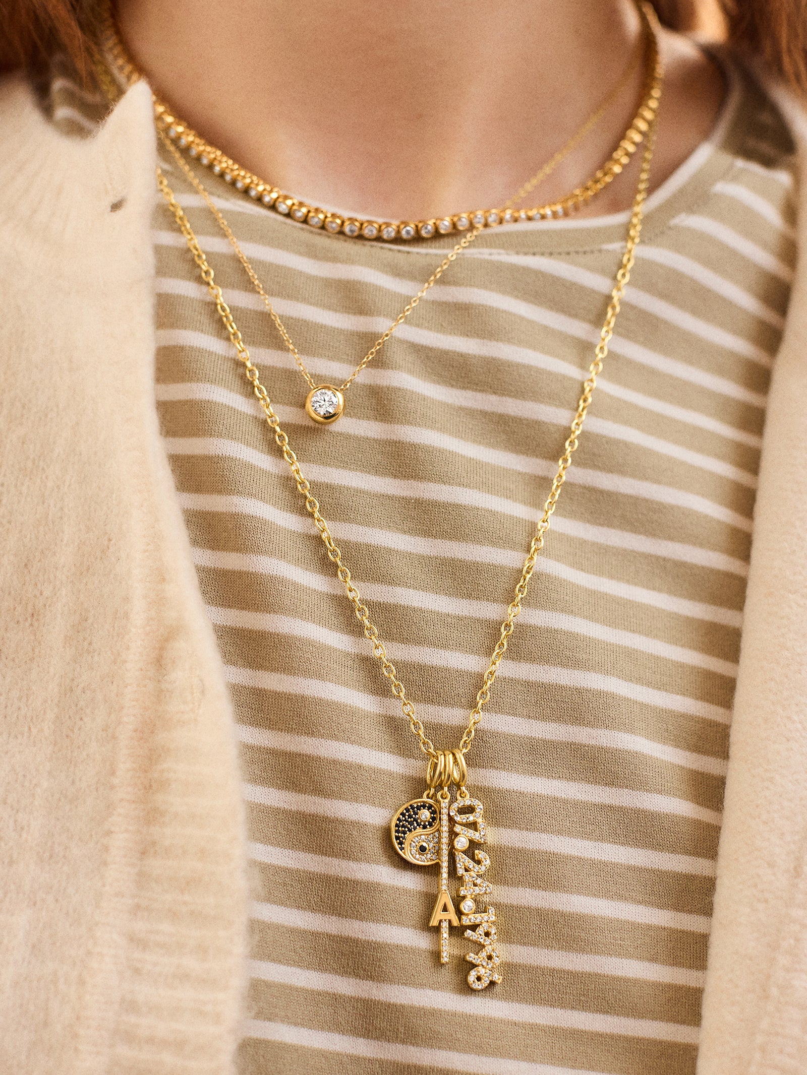 Custom Initial Charm - Gold/Pavé-Blues Comming