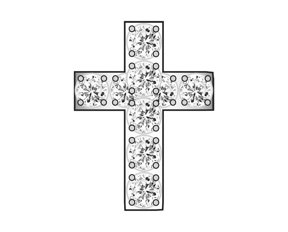 Cross Icon - Pavé Silver-Blues Comming
