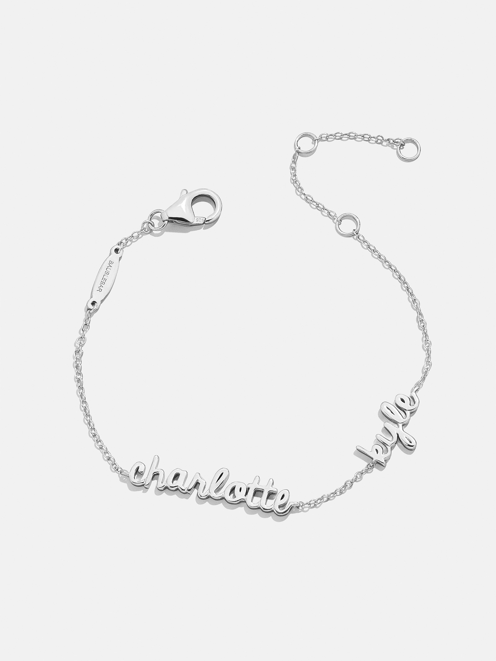 14K Sterling Silver Custom Script Multi Name Bracelet - 2 Names-Blues Comming