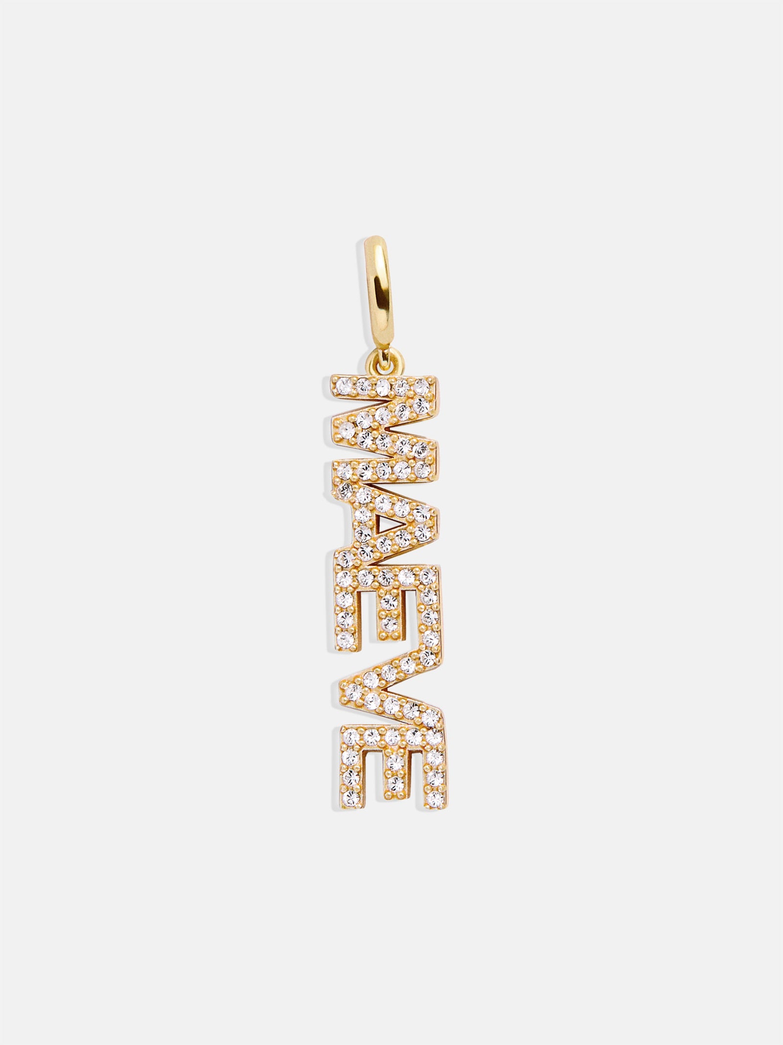 Block Custom Nameplate Charm - Gold/Pavé-Blues Comming