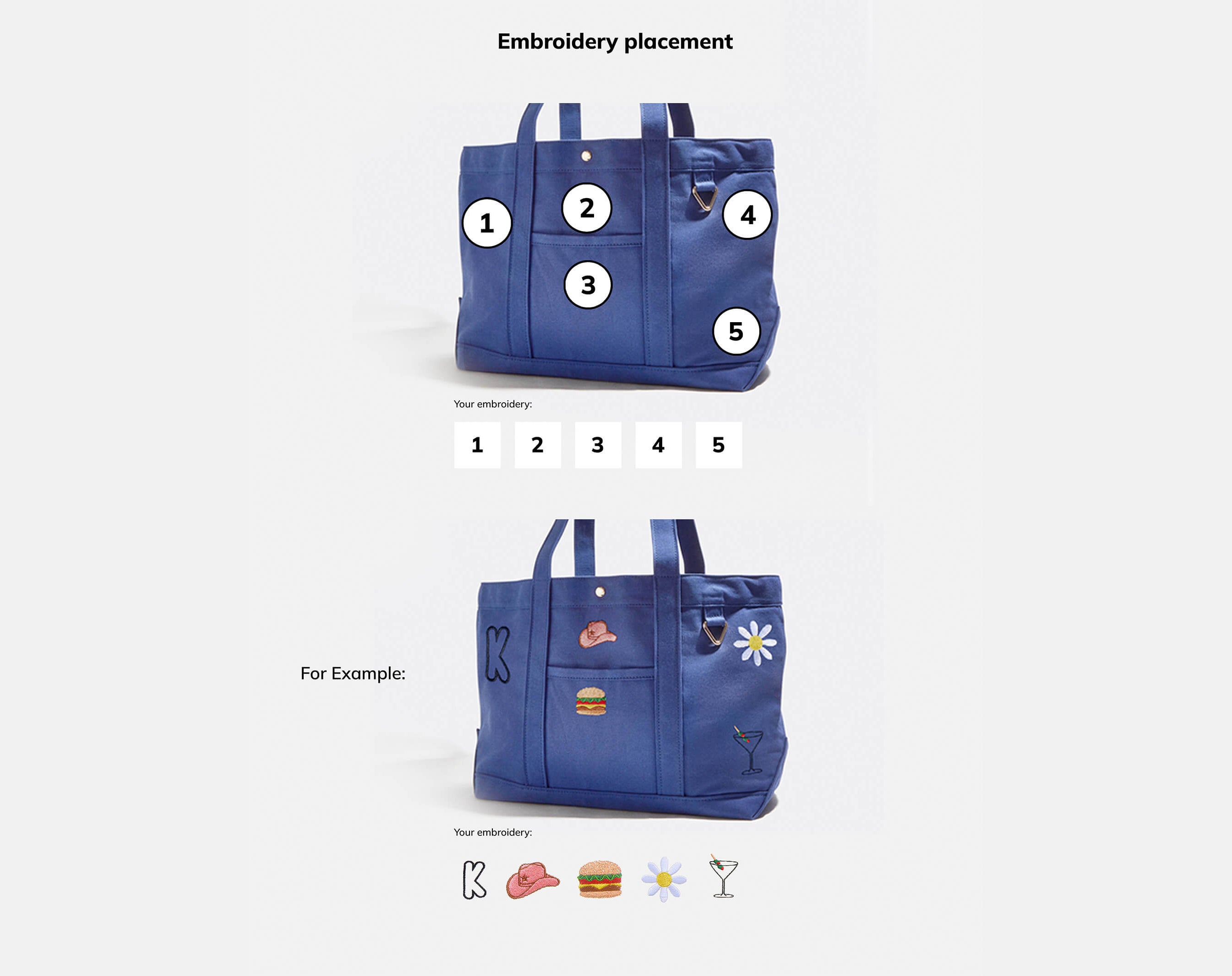 Medium Custom Icon Tote - Medium-Blues Comming