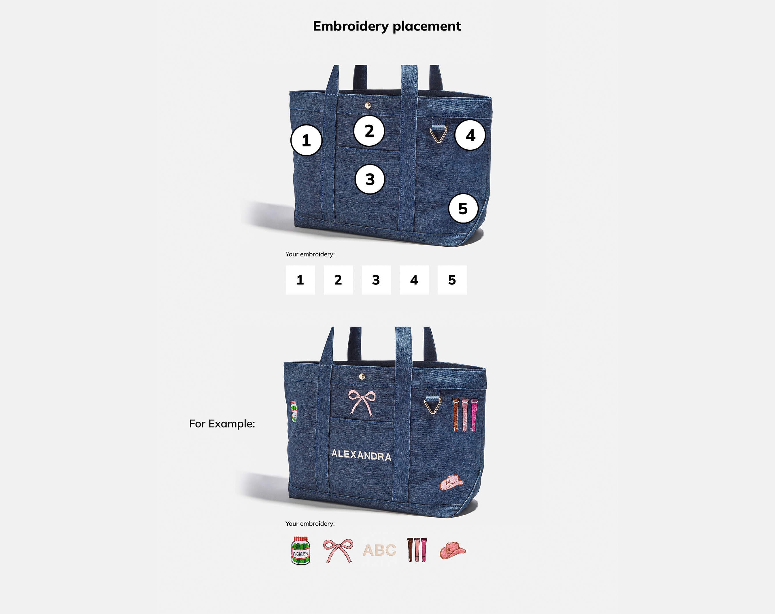 Medium Custom Icon Tote - Medium-Blues Comming