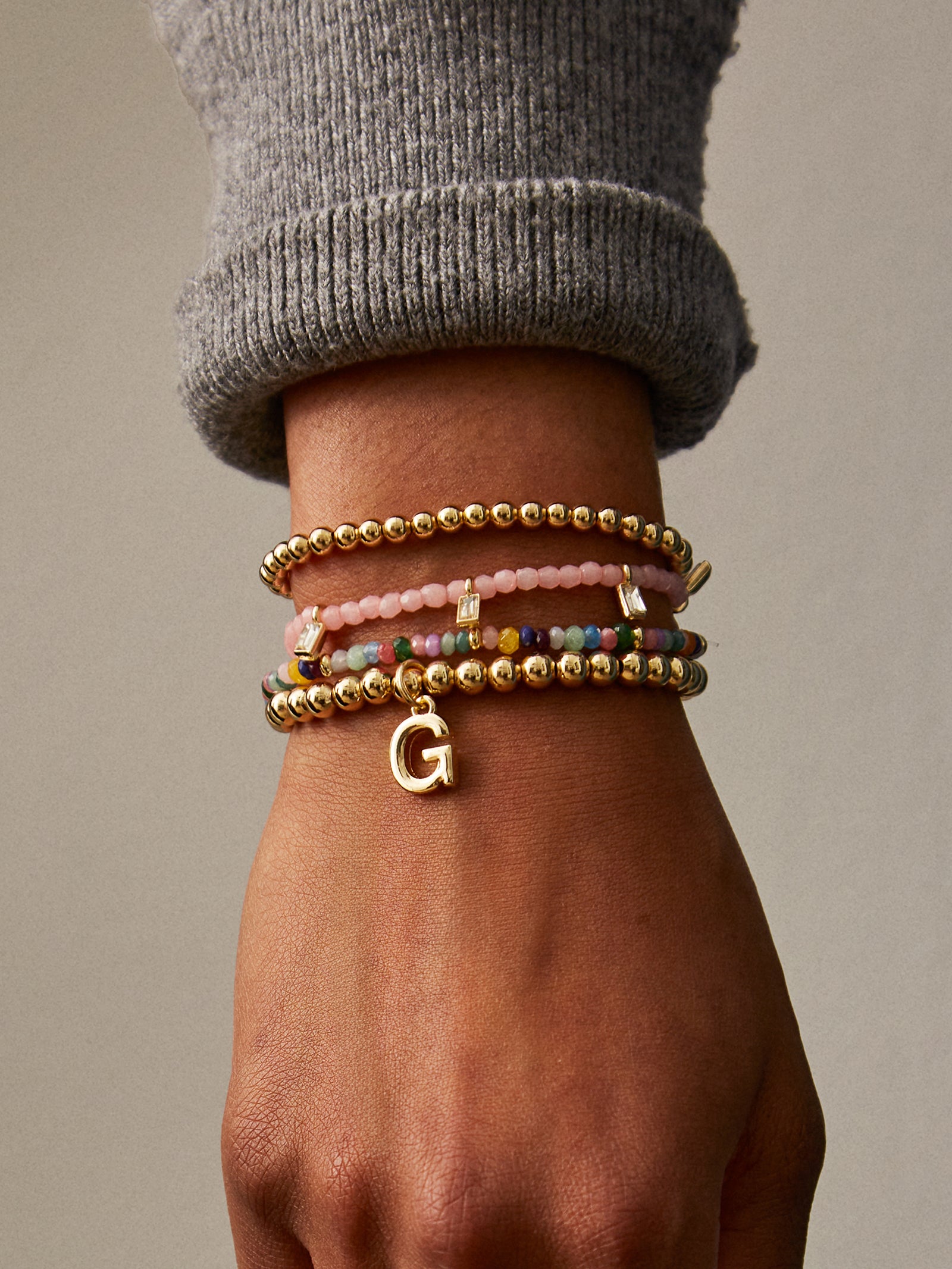 Crystal Beaded Bracelet - Blush-Blues Comming