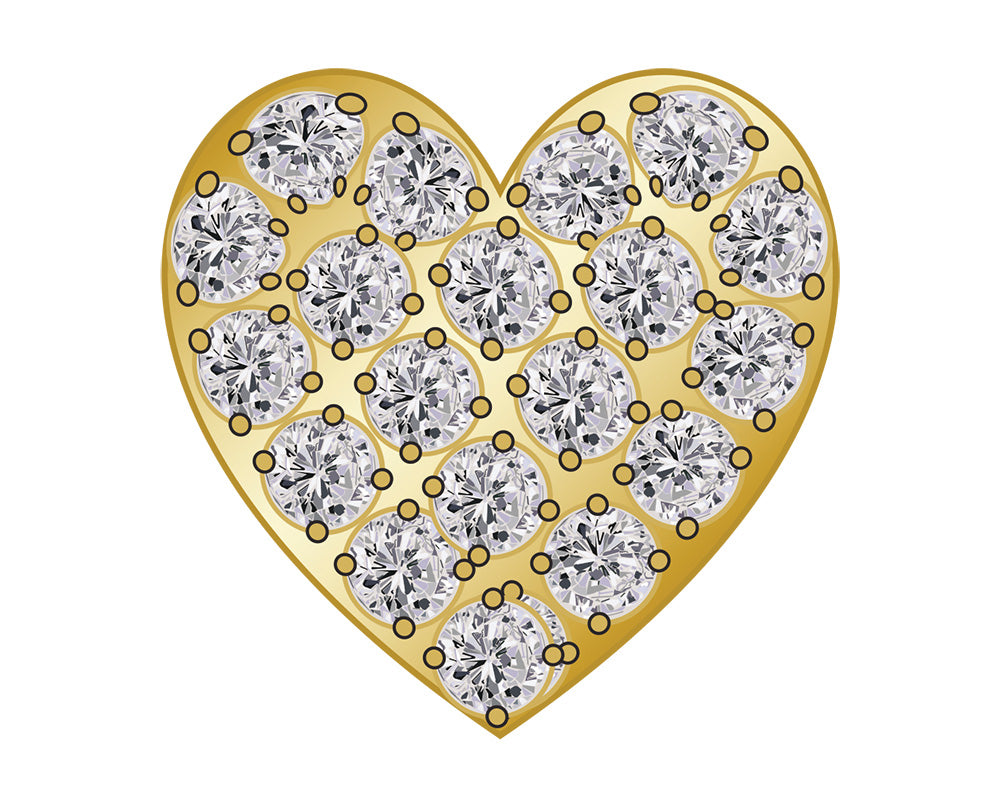 Heart Icon - Pavé Gold-Blues Comming