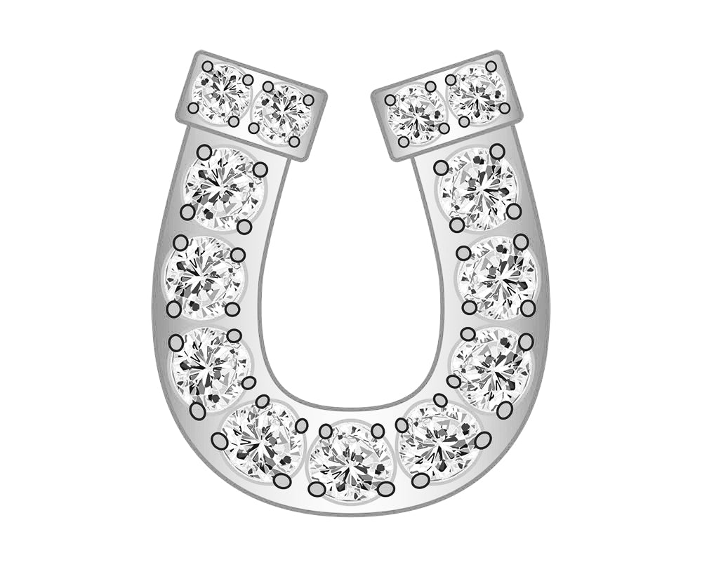 Horseshoe Icon - Pavé Silver-Blues Comming