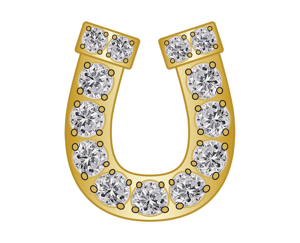 Horseshoe Icon - Pavé Gold-Blues Comming