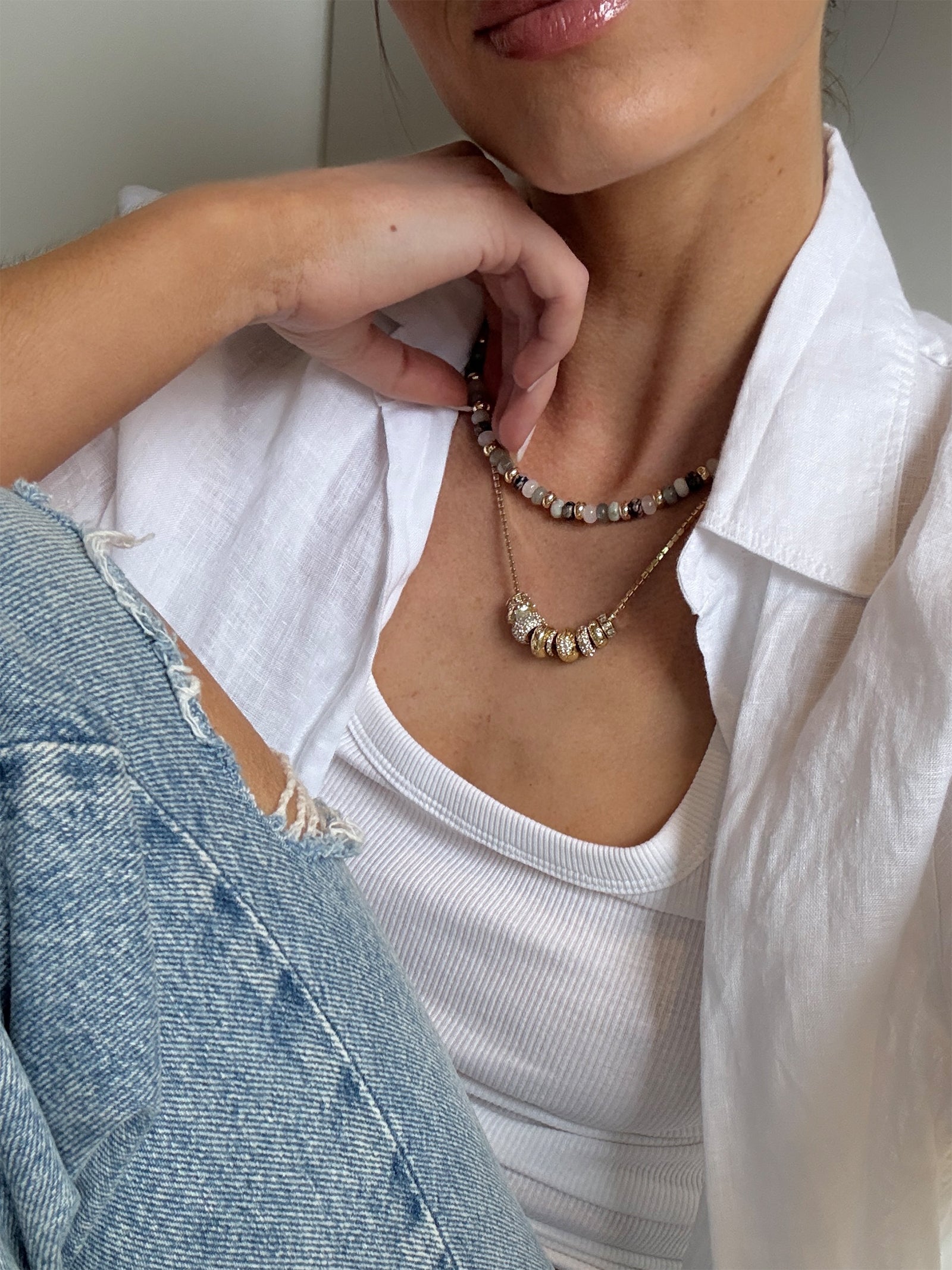 Danica Celestial Charm Necklace - Gold/Pavé-Blues Comming