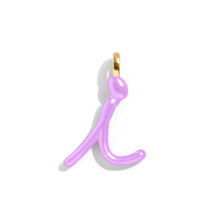 Custom Lilac Enamel Script Letter Charm - I-Blues Comming