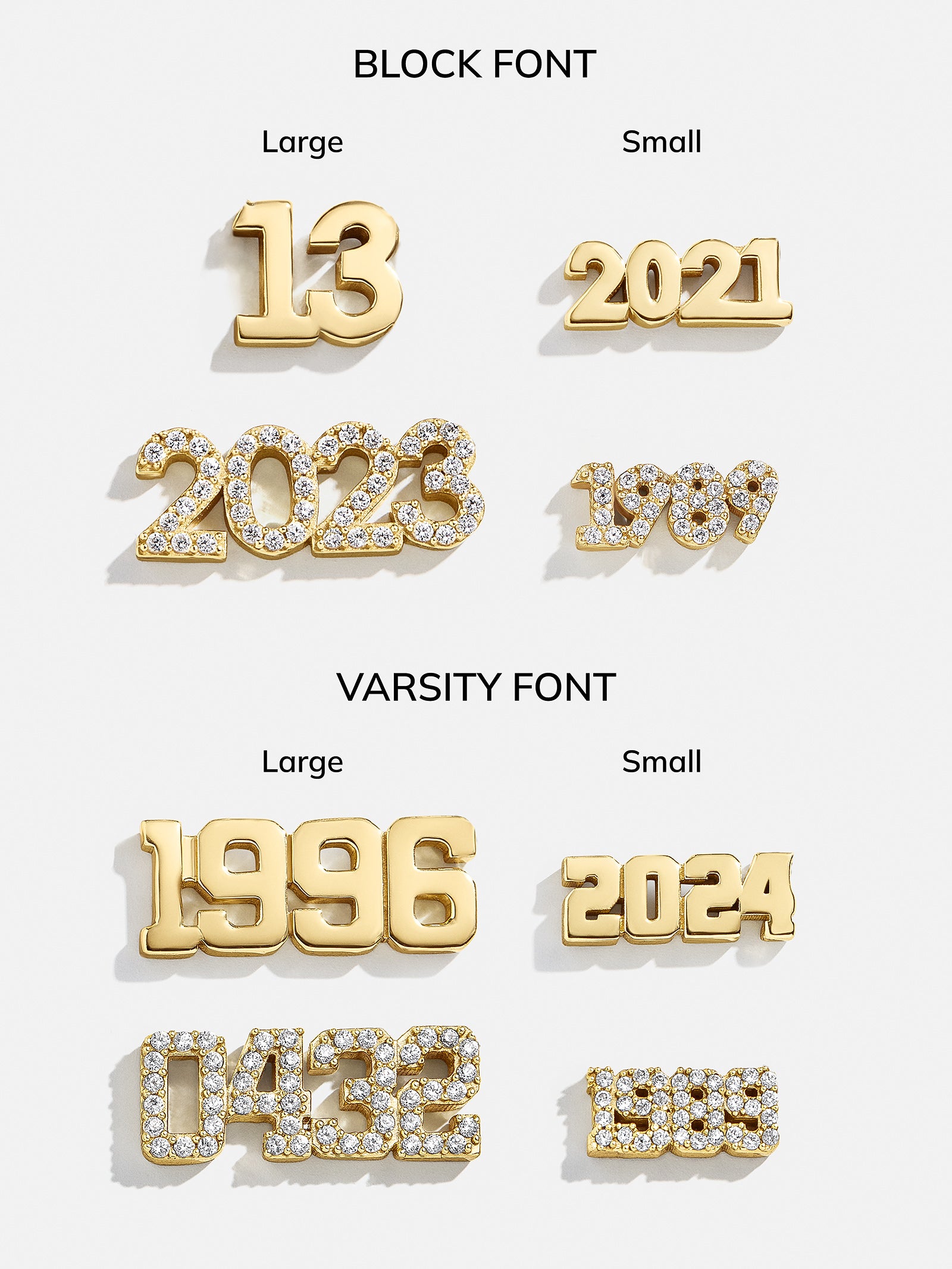 18K Gold Varsity Font Custom Number Necklace - Varsity Font Numbers-Blues Comming