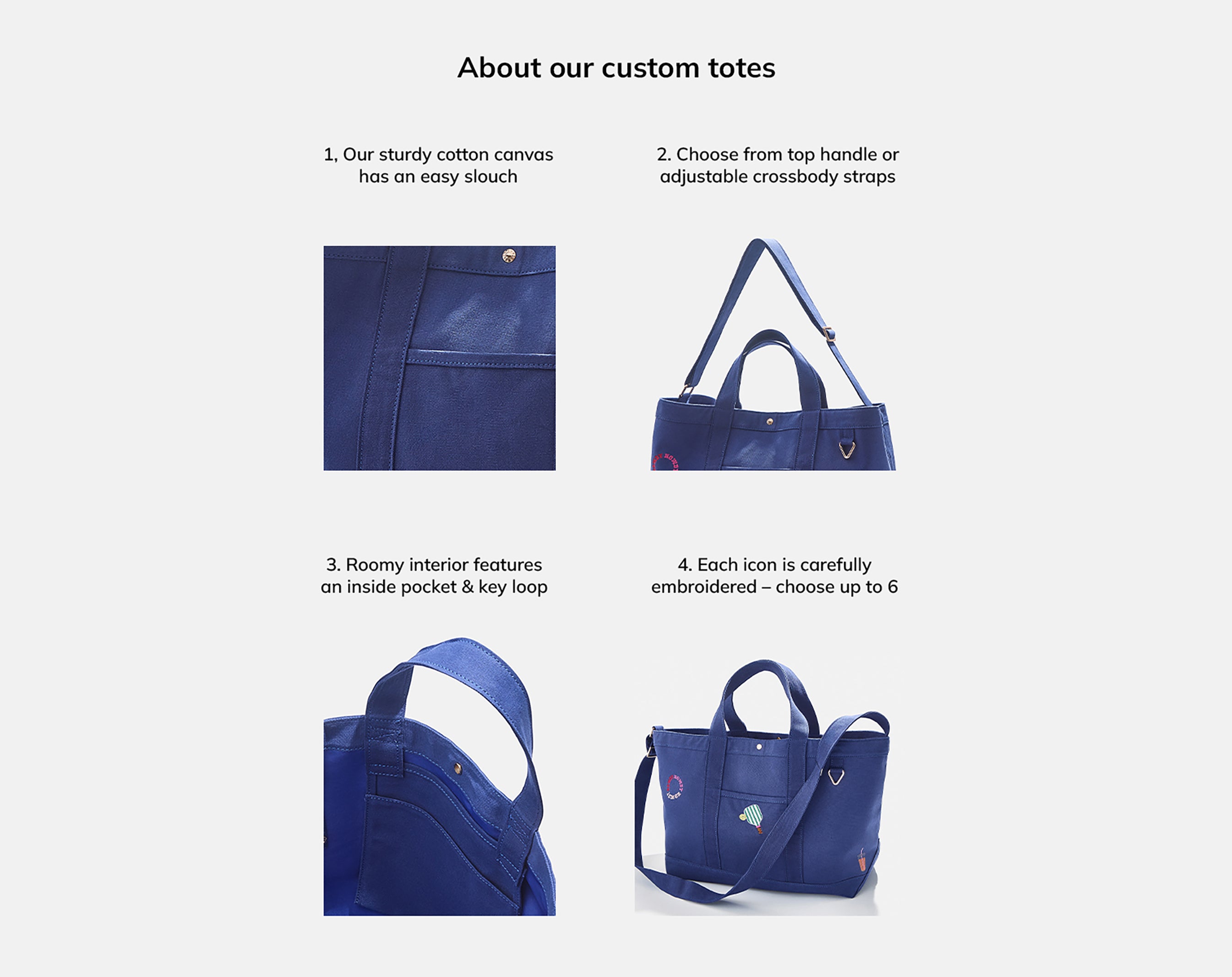 Large Custom Icon Tote - Large-Blues Comming