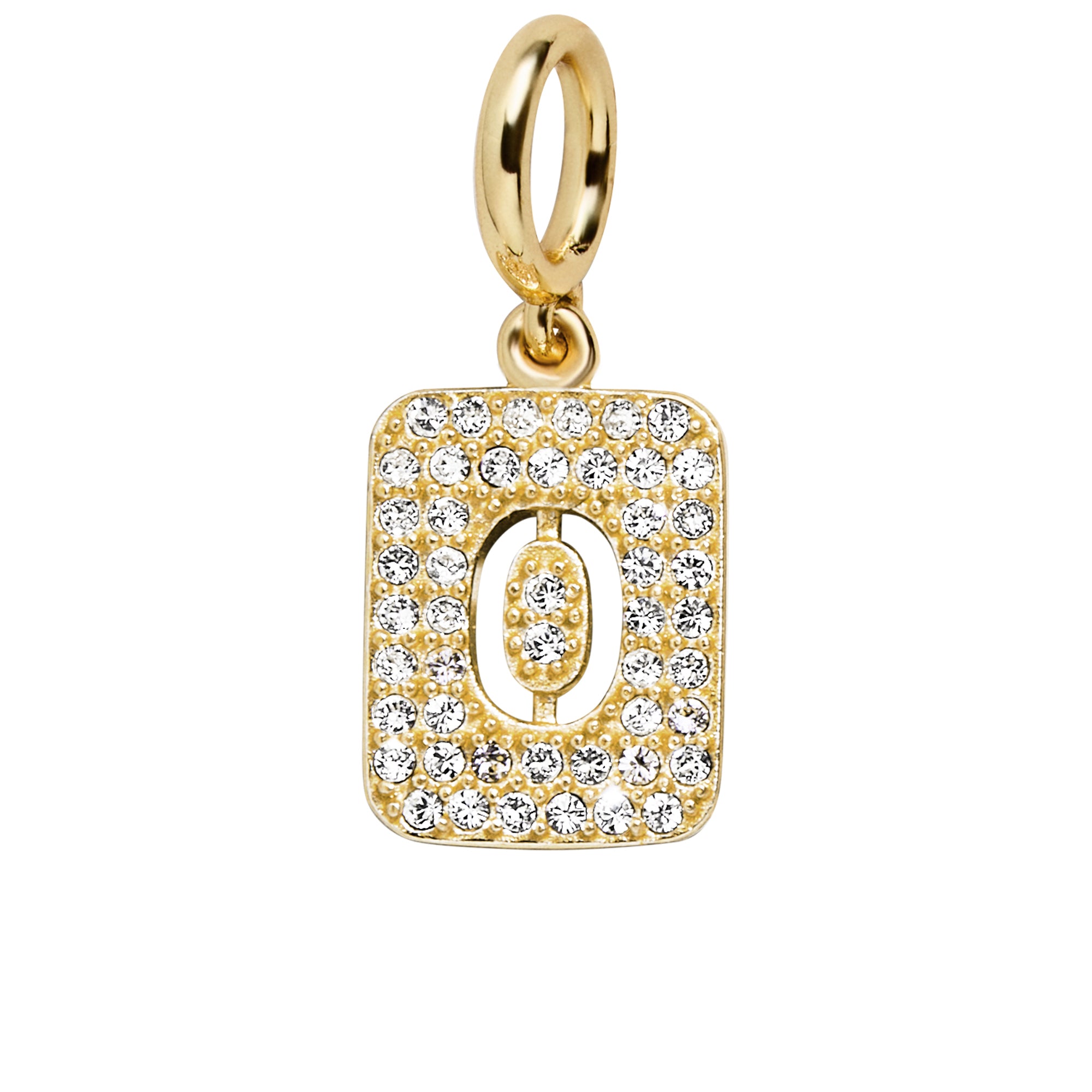 Block Pavé Number Cluster Charm - 0-Blues Comming