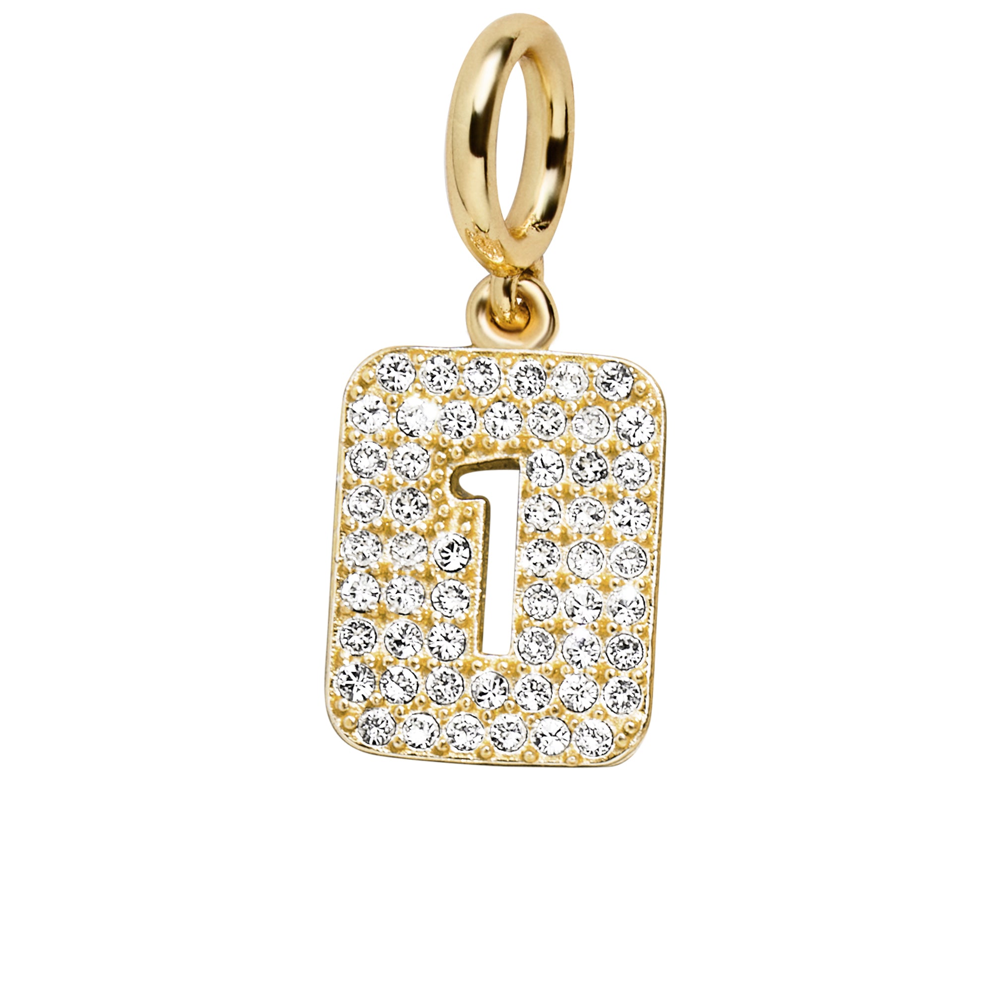 Block Pavé Number Cluster Charm - 1-Blues Comming