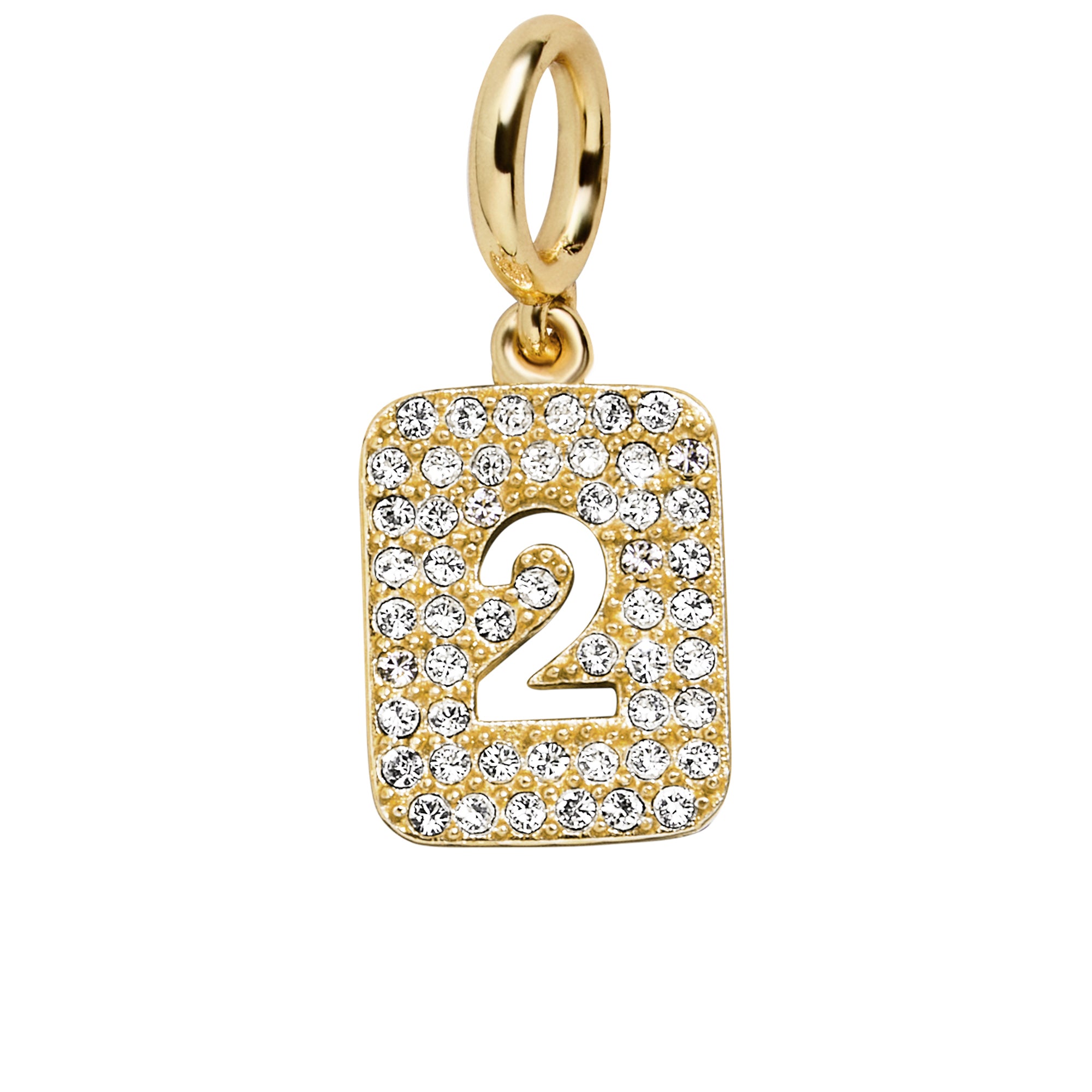 Block Pavé Number Cluster Charm - 2-Blues Comming