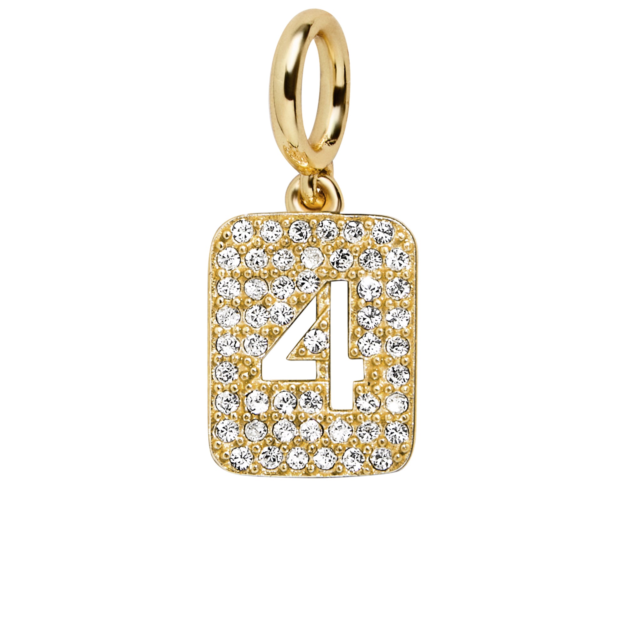 Block Pavé Number Cluster Charm - 4-Blues Comming