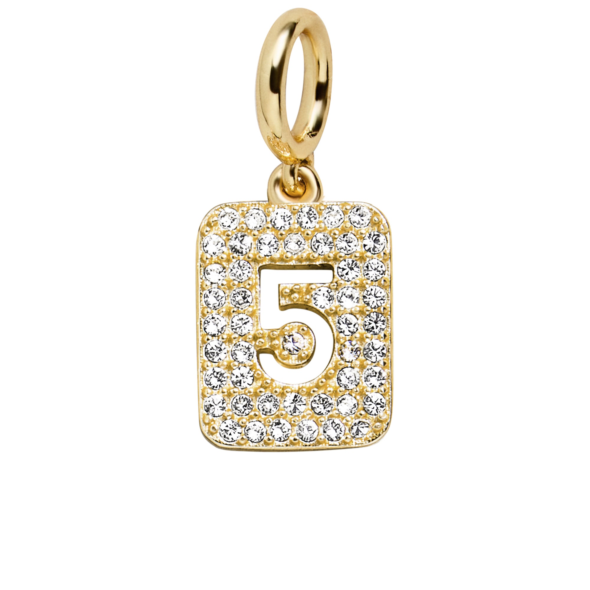 Block Pavé Number Cluster Charm - 5-Blues Comming