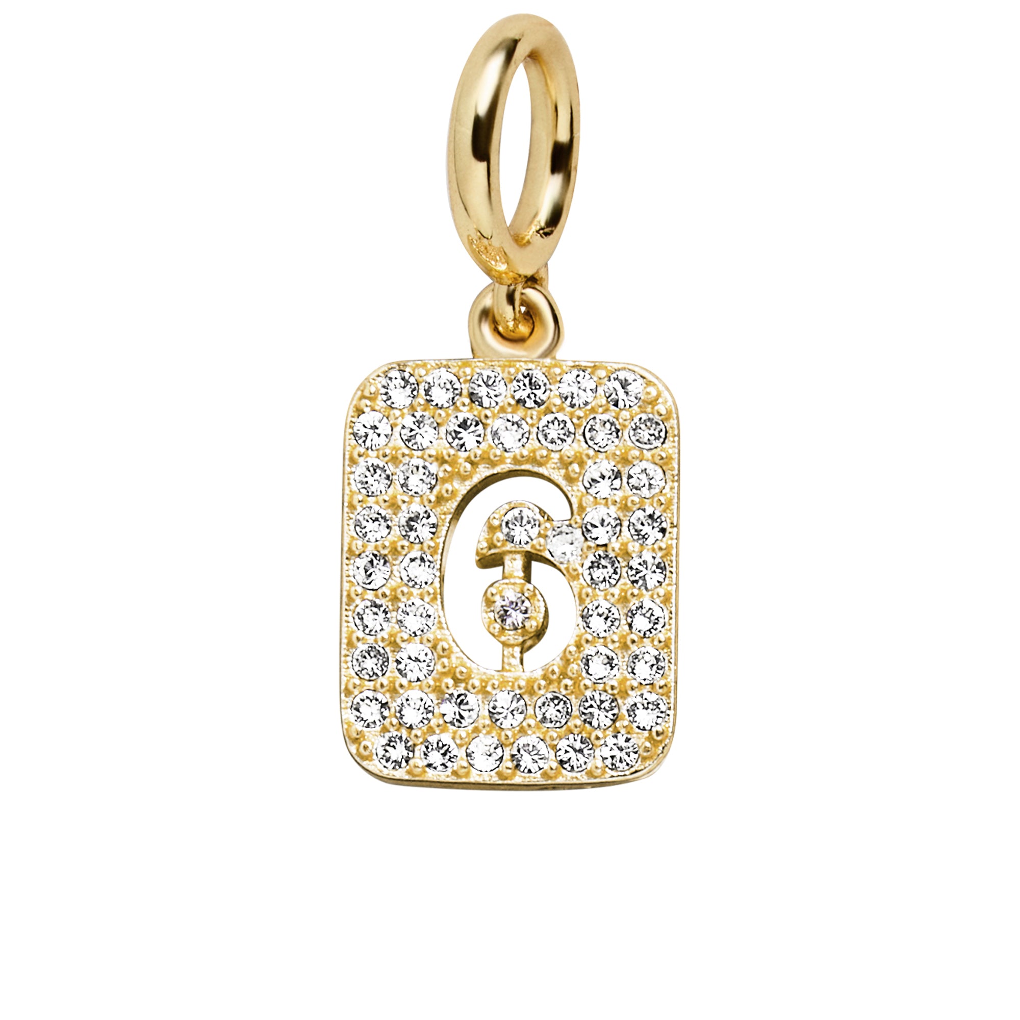 Block Pavé Number Cluster Charm - 6-Blues Comming