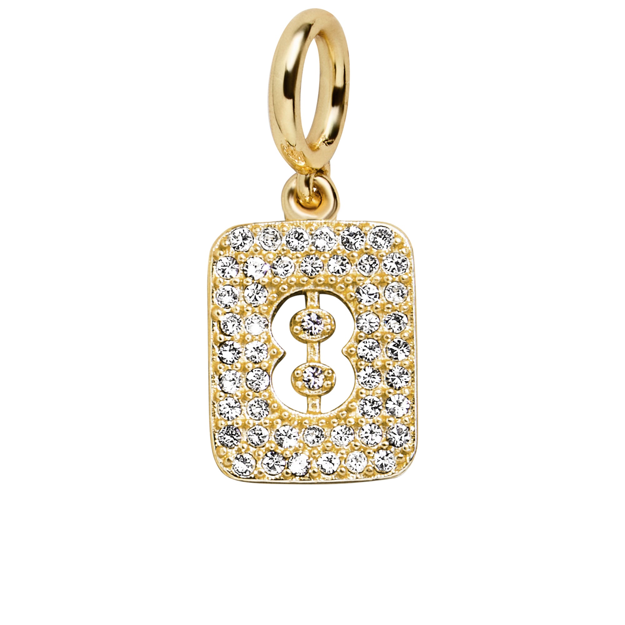 Block Pavé Number Cluster Charm - 8-Blues Comming