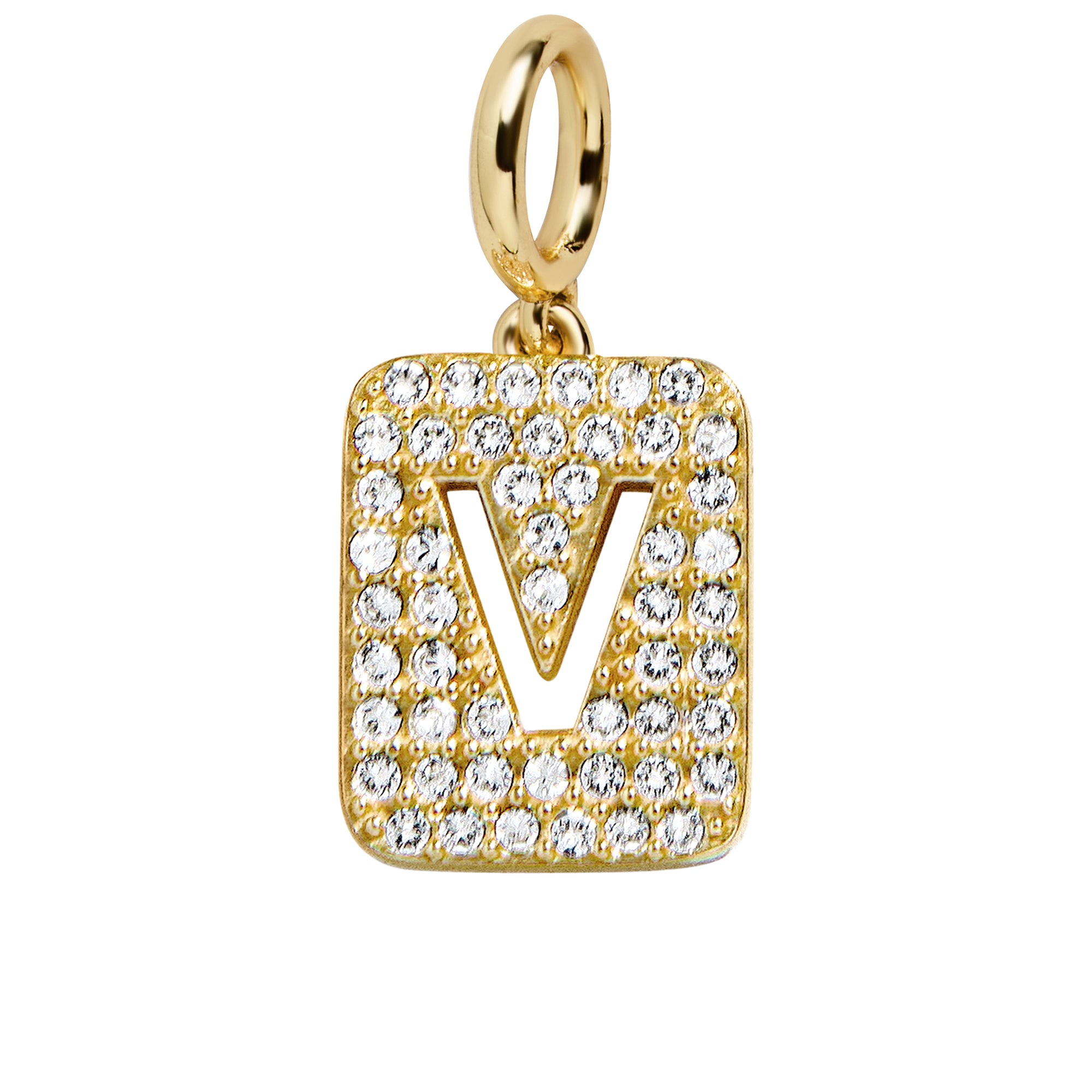Block Pavé Initial Cluster Charm - V-Blues Comming