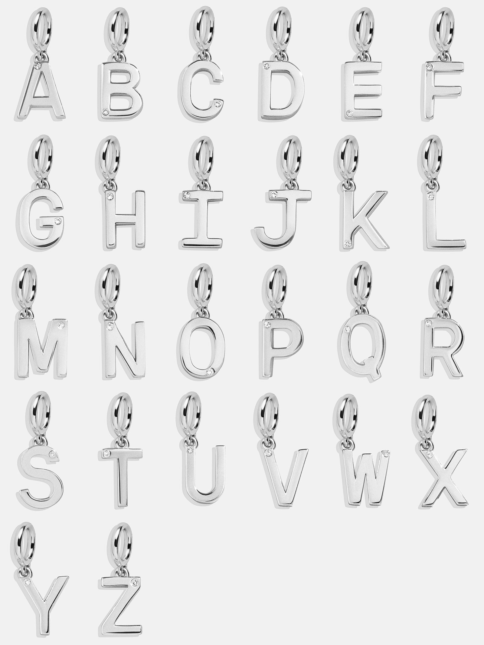 Classic Silver Initial Cluster Charm - A-Blues Comming