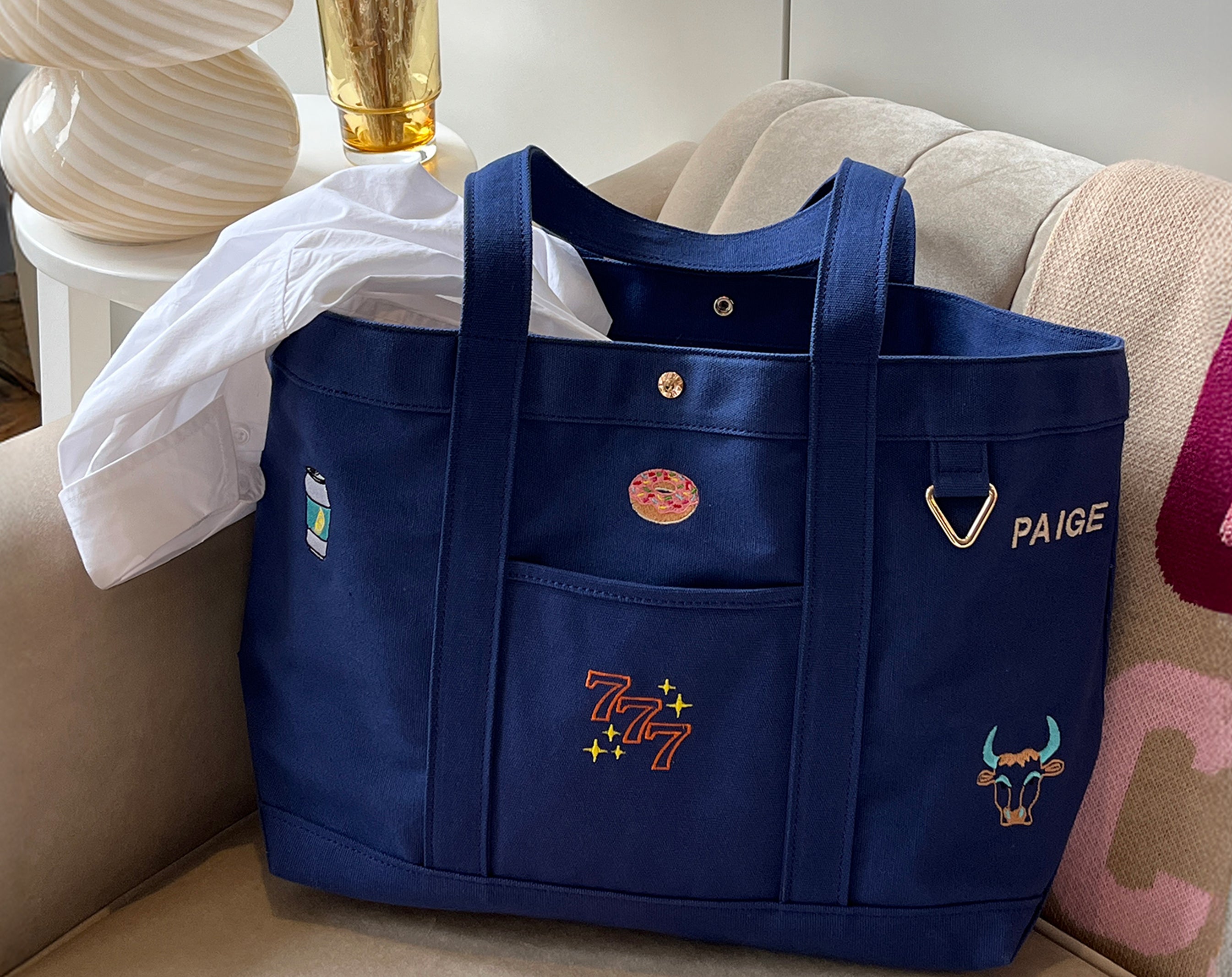 Medium Custom Icon Tote - Medium-Blues Comming