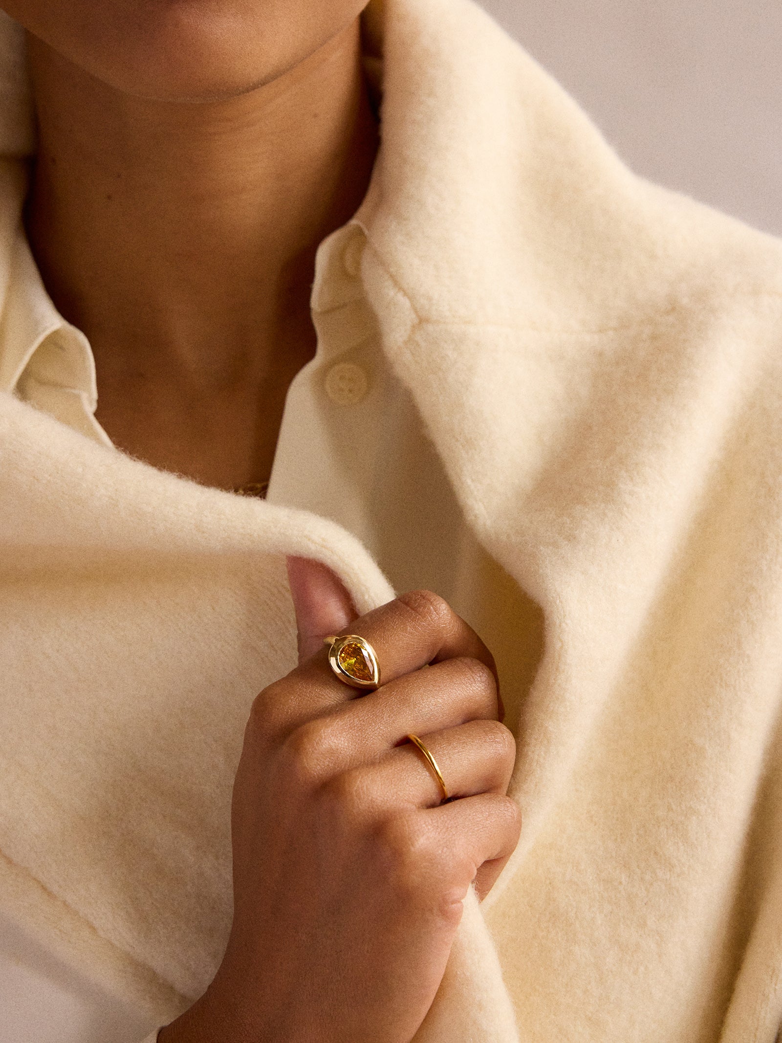 Gold Cubic Zirconia Custom Birthstone Ring - Ruby