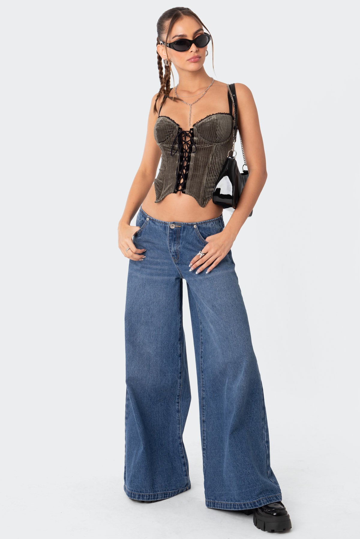 Lacey Cupped Velvet Corset-Milans Time