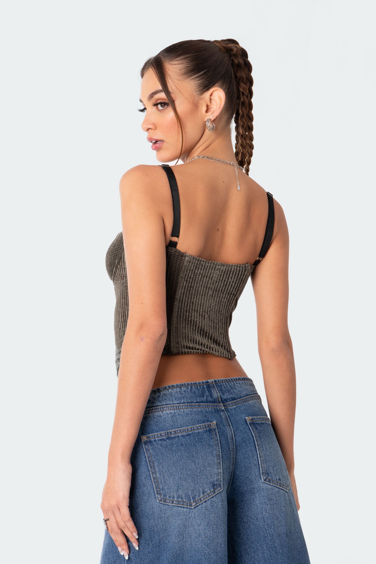 Lacey Cupped Velvet Corset-Milans Time