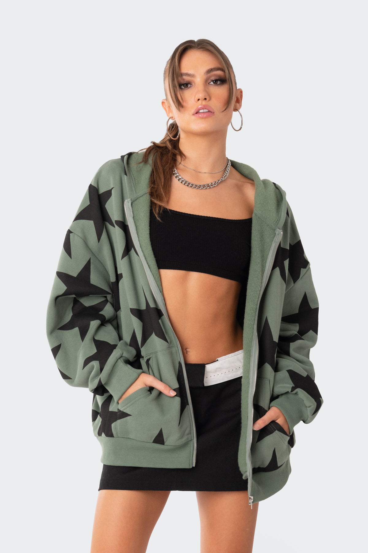 Star At Me Oversized Hoodie-Milans Time