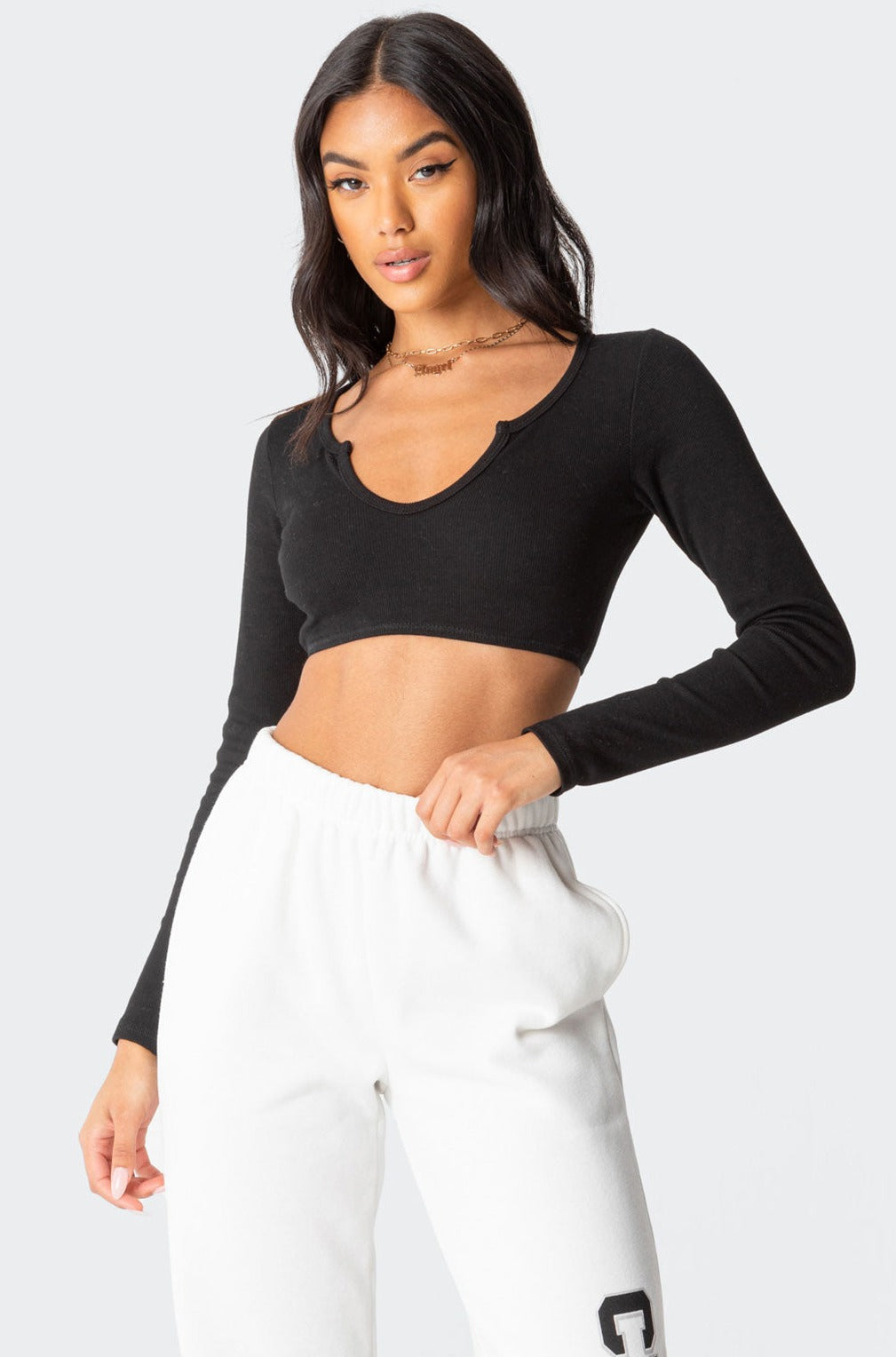 Romance Ribbed Crop Top-Milans Time