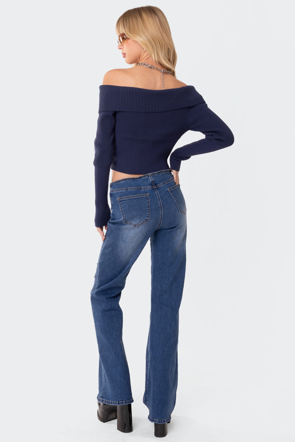 Fold Over Double Zip Knit Top-Milans Time