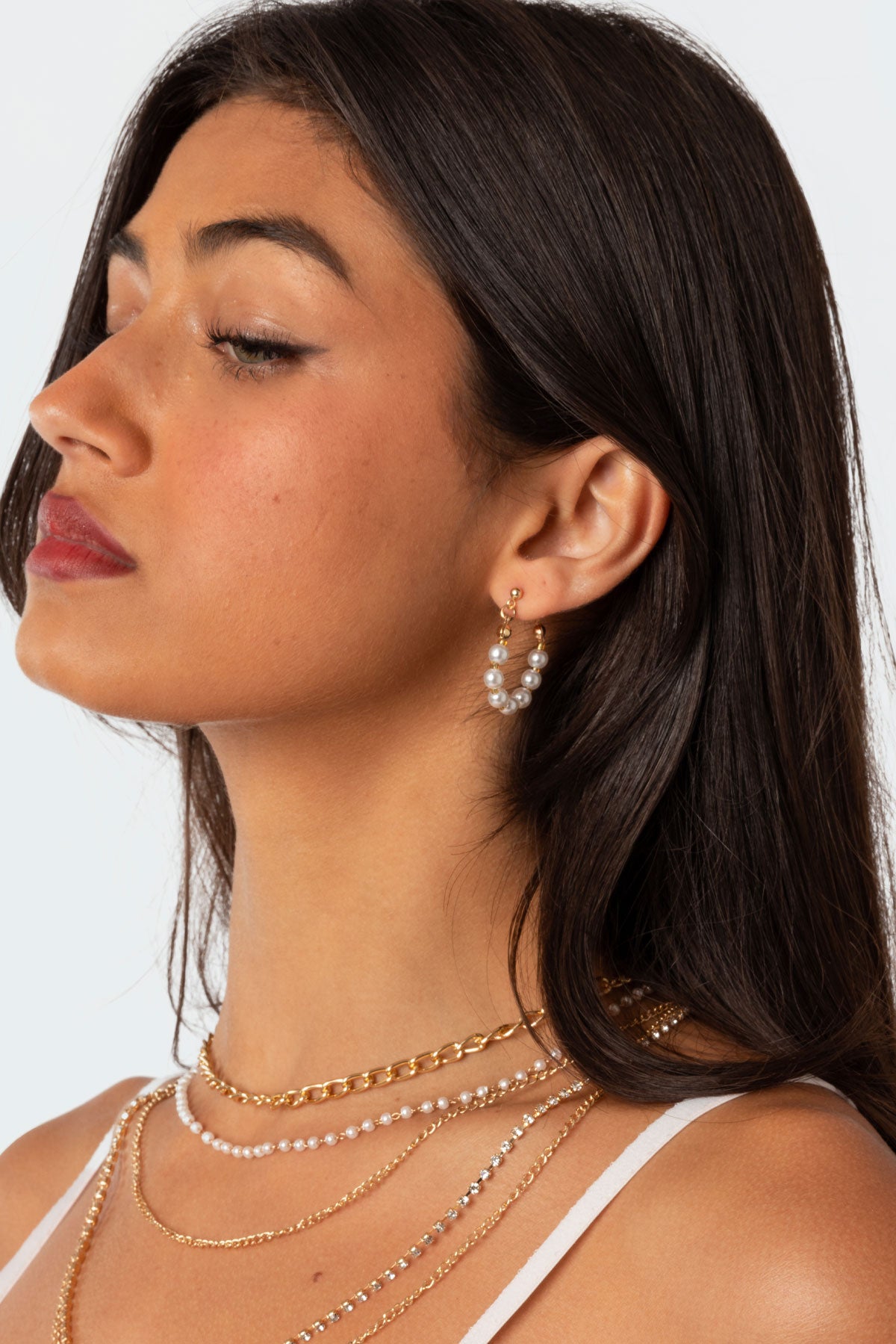 Pearl Hoop Earrings-Milans Time
