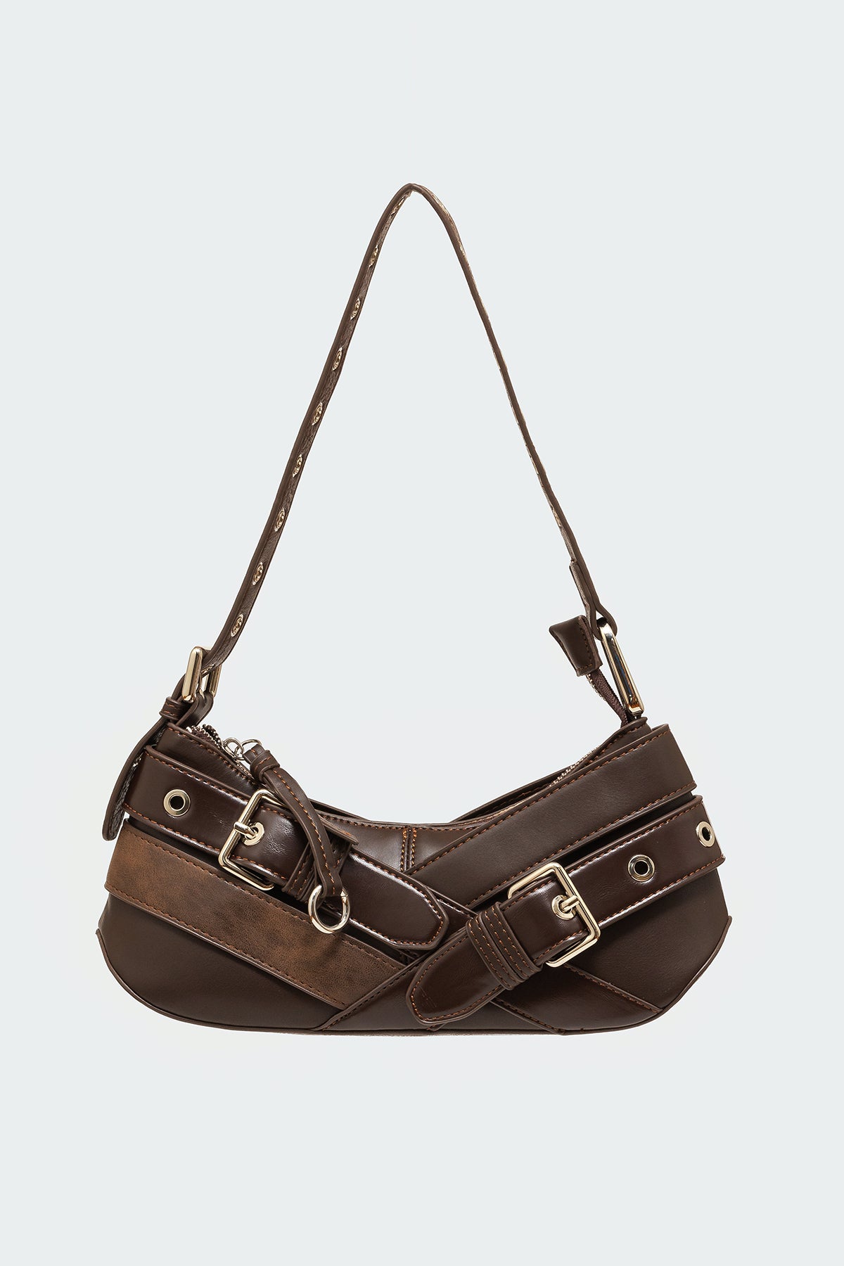 Belted Faux Leather Bag-Milans Time