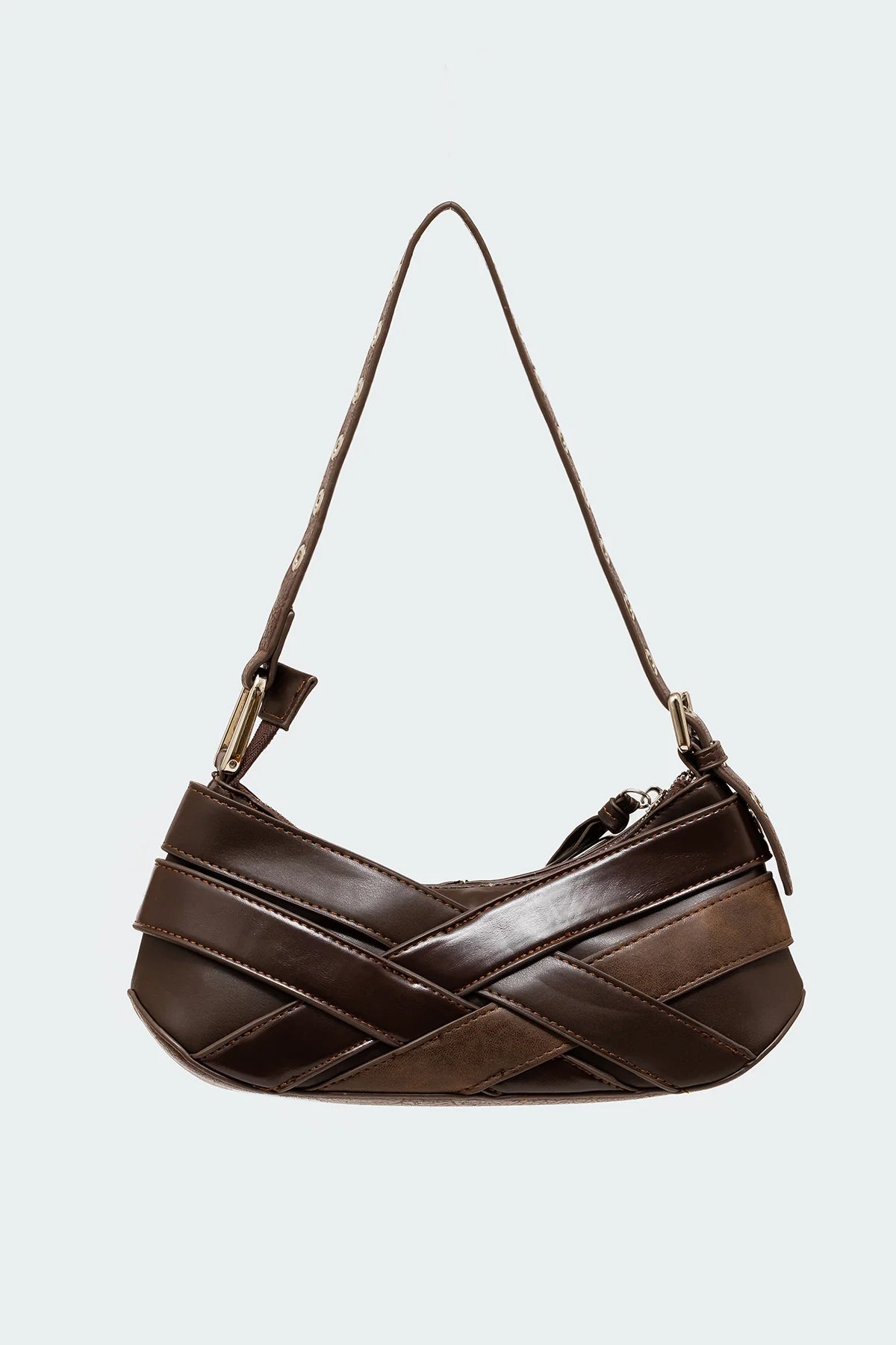 Belted Faux Leather Bag-Milans Time