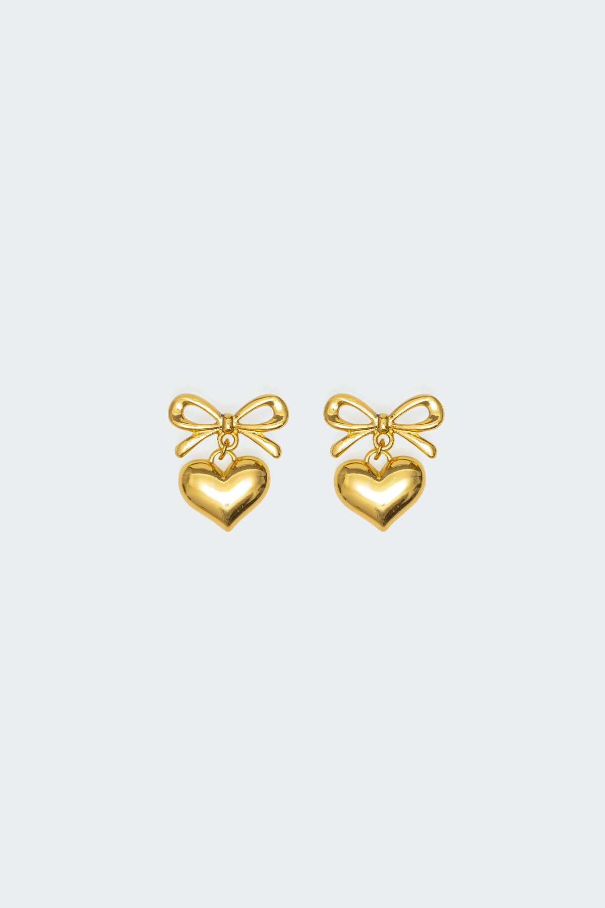 Bow Heart Charm Earrings-Milans Time