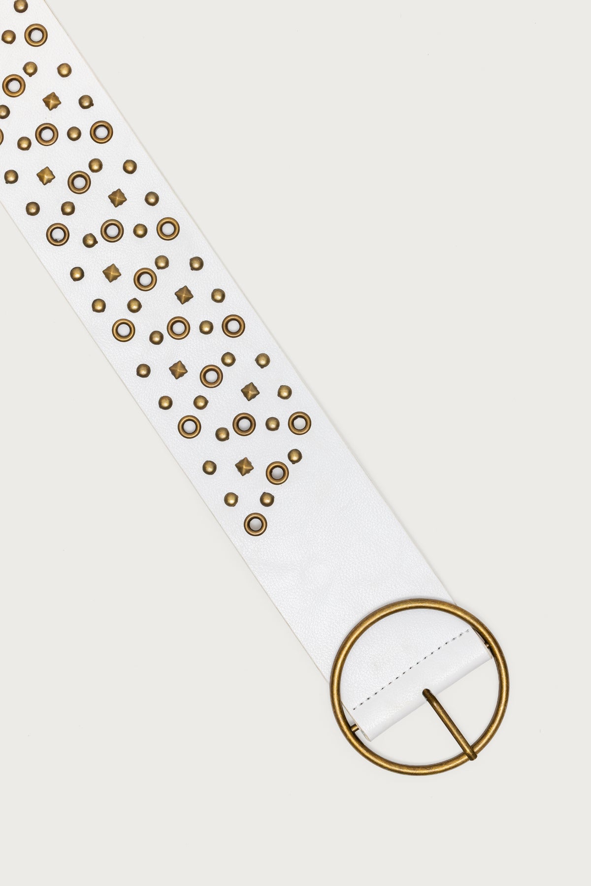 Stud & Grommet Faux Leather Belt-Milans Time
