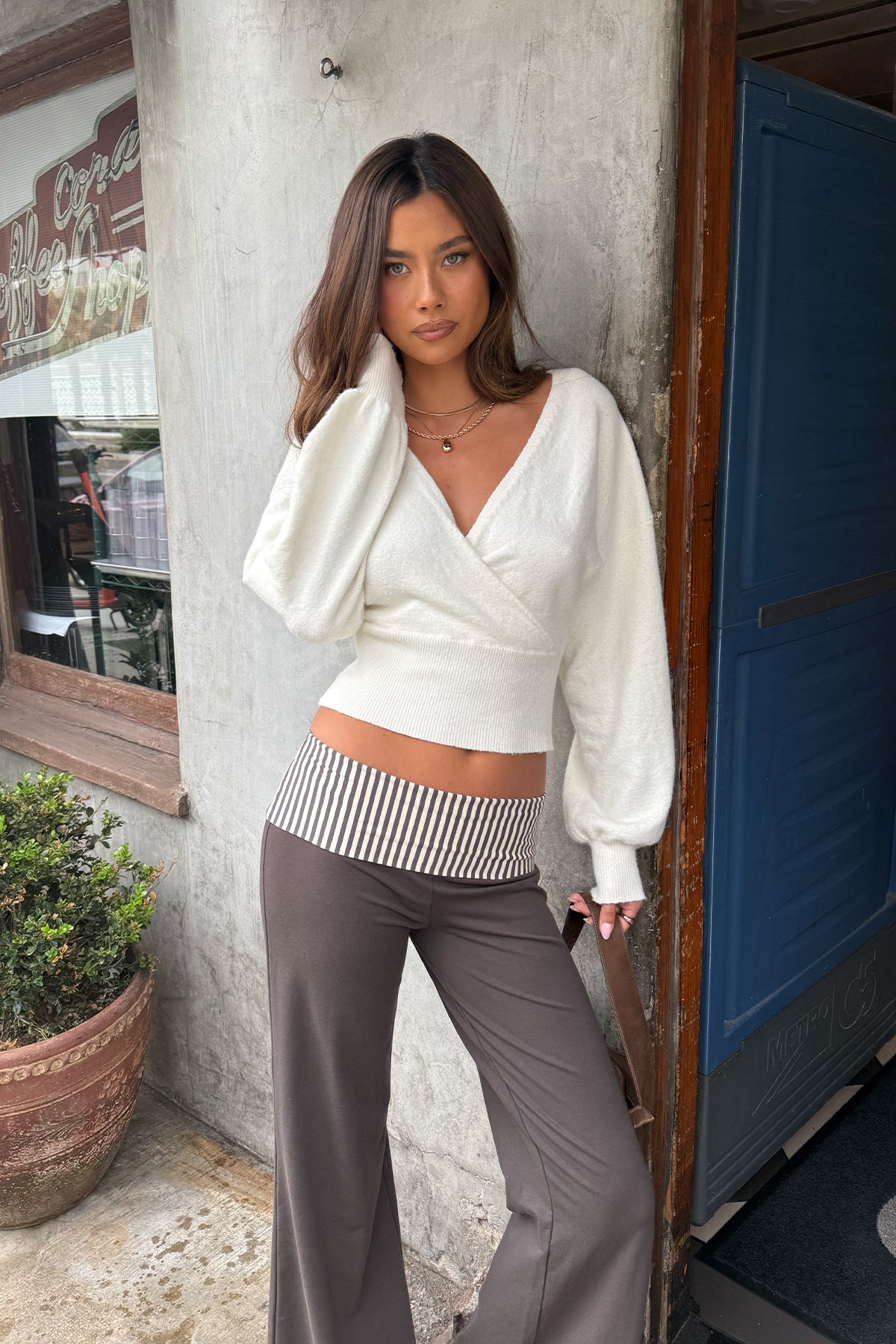 Lillia V Neck Wrap Sweater-Milans Time