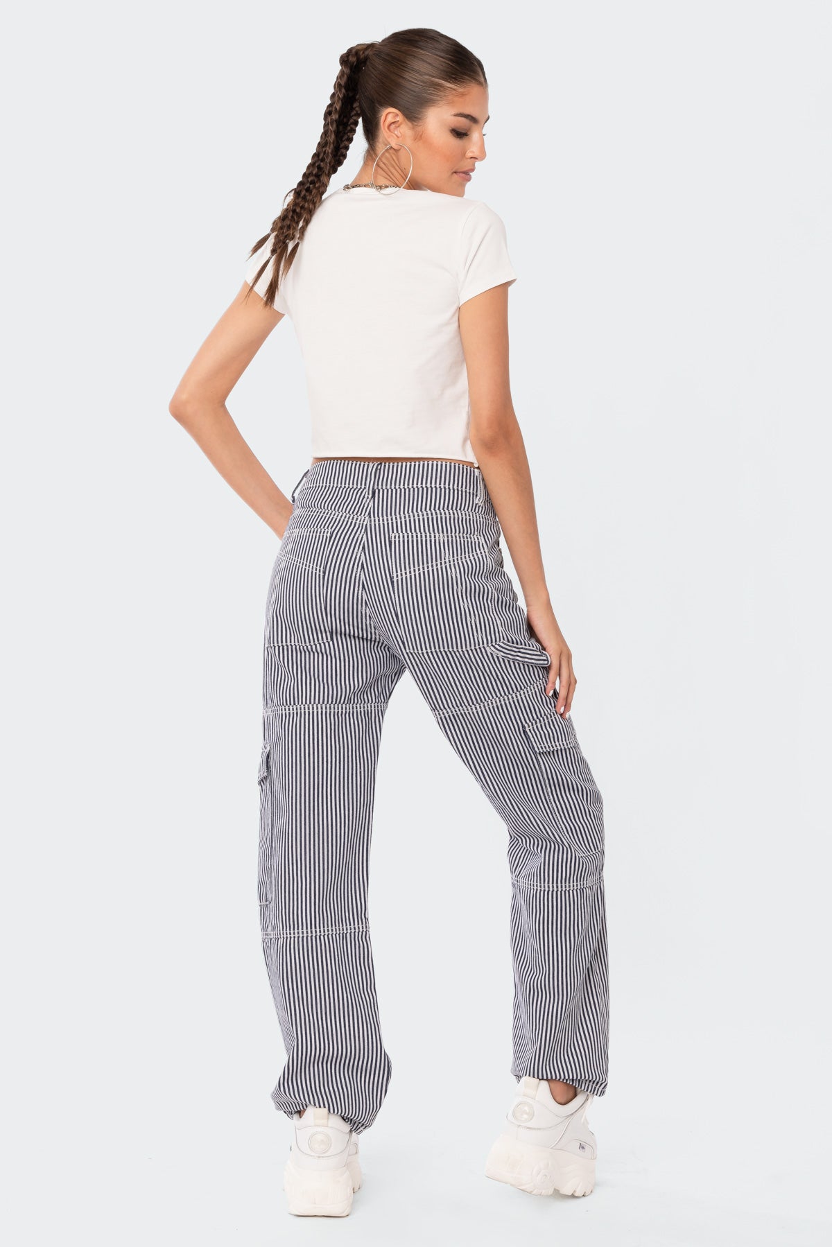 Stripe Out Cargo Pants-Milans Time