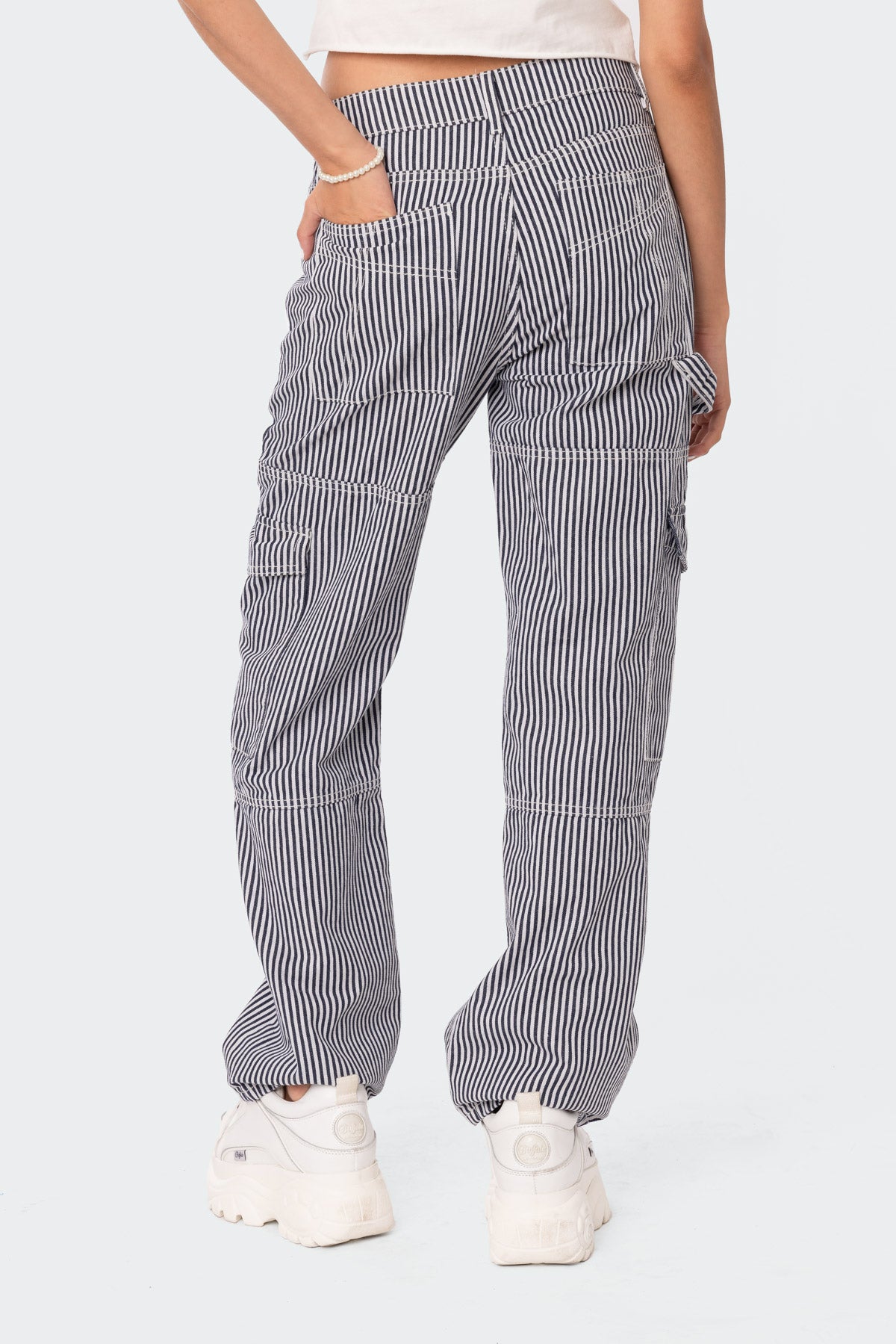 Stripe Out Cargo Pants-Milans Time
