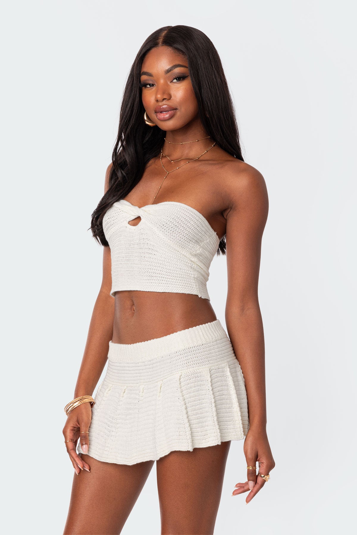 Kiera Twist Front Knit Tube Top-Milans Time