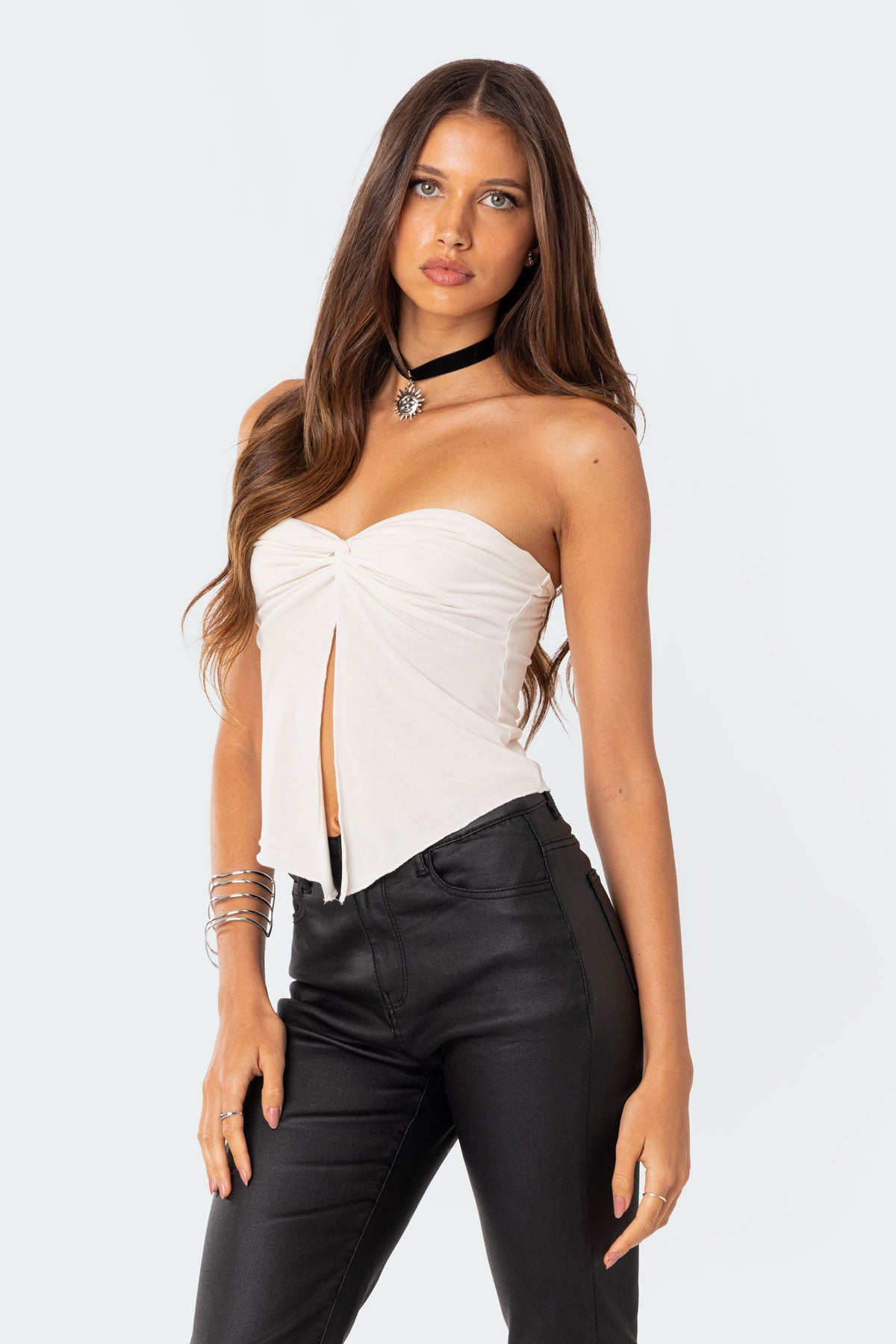 Twisted Split Front Tube Top-Milans Time